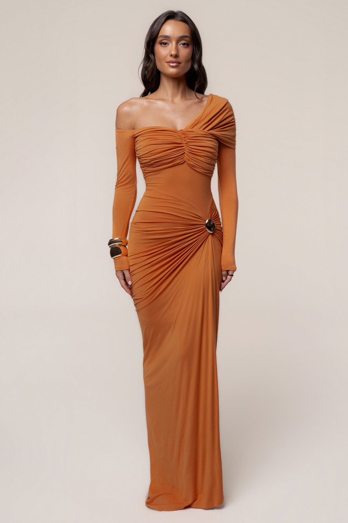 Sundial Stars Align Ruched Maxi Dress