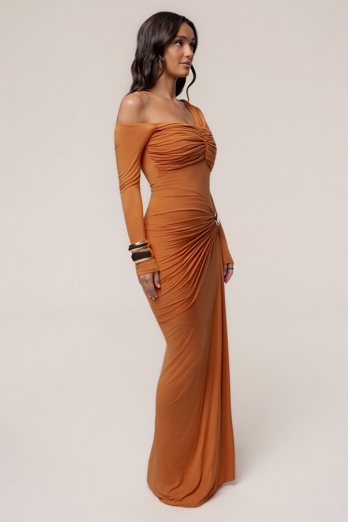Sundial Stars Align Ruched Maxi Dress