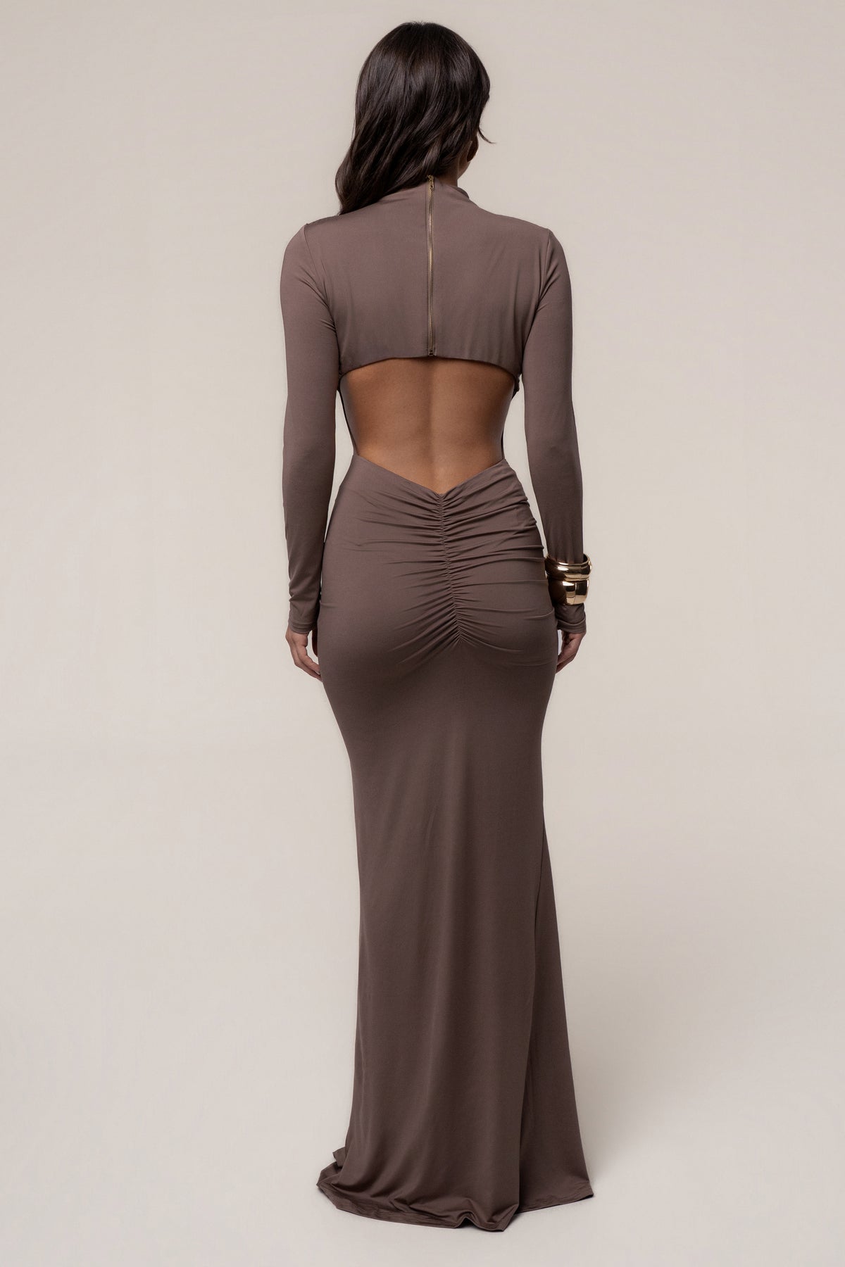 Mocha Esmeralda Mock Neck Dress