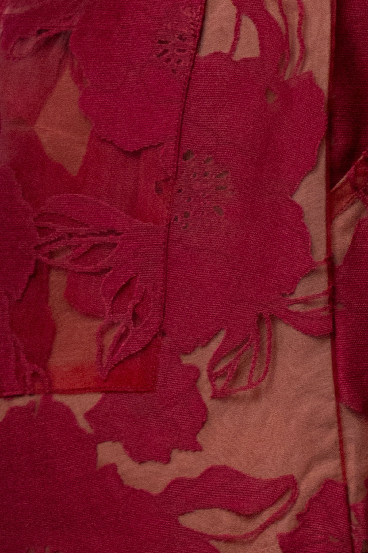 Burgundy Organza Floral Pant - JLUXLABEL
