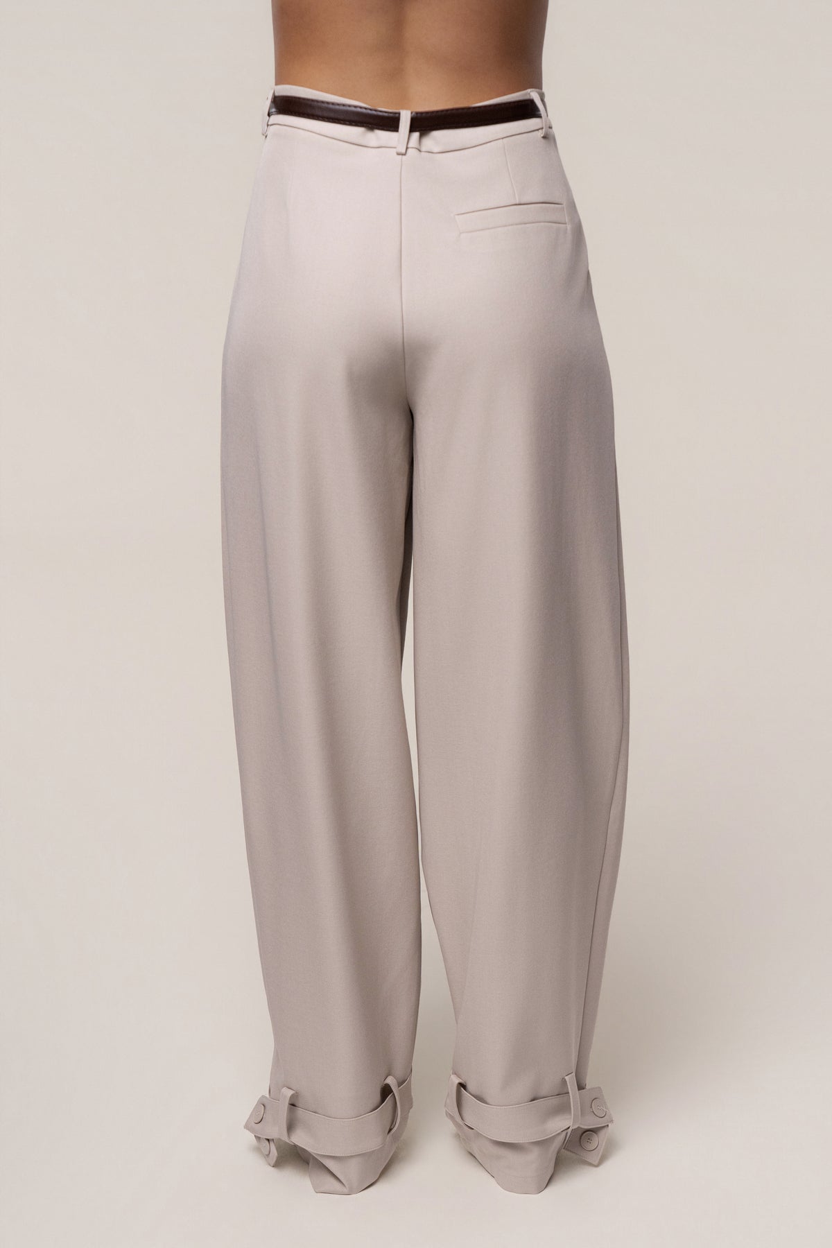 Beige Capri Coast Barrel Pants
