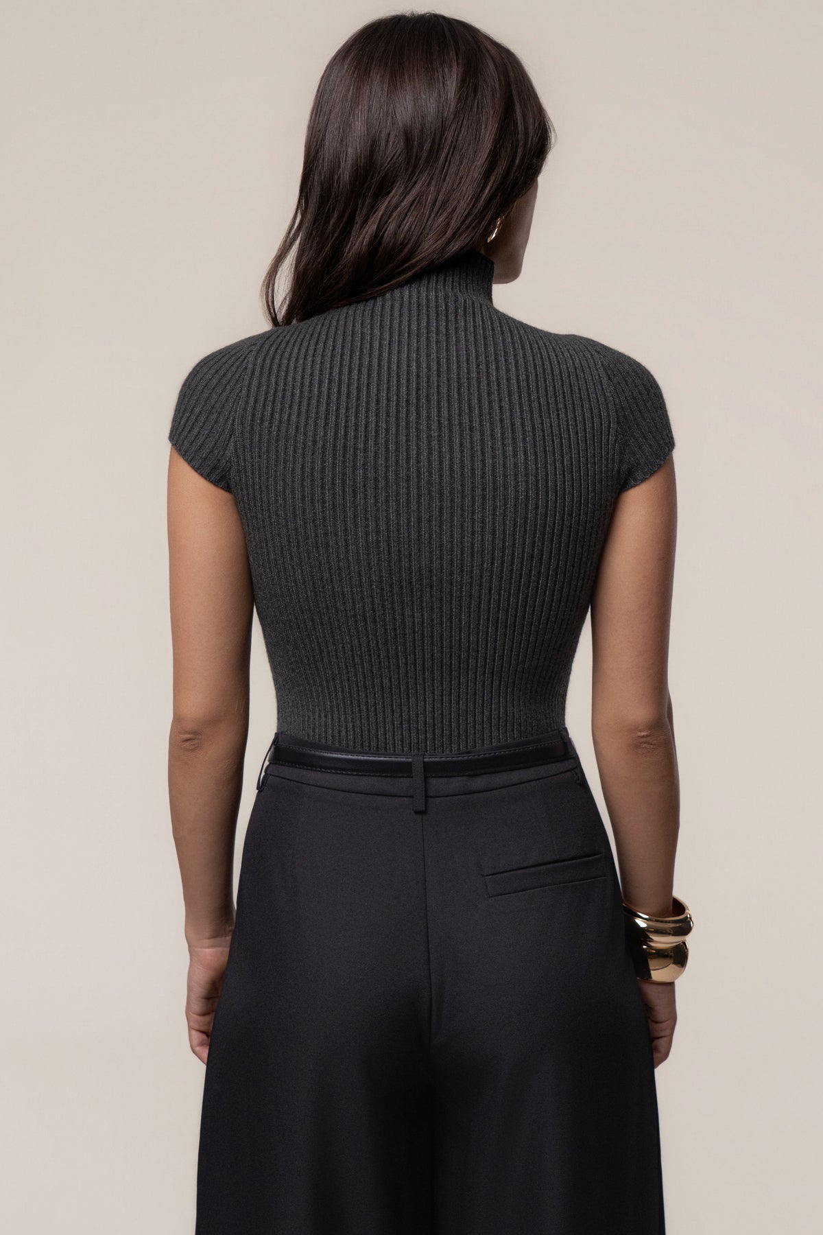 Black Anytime Ribbed Turtleneck