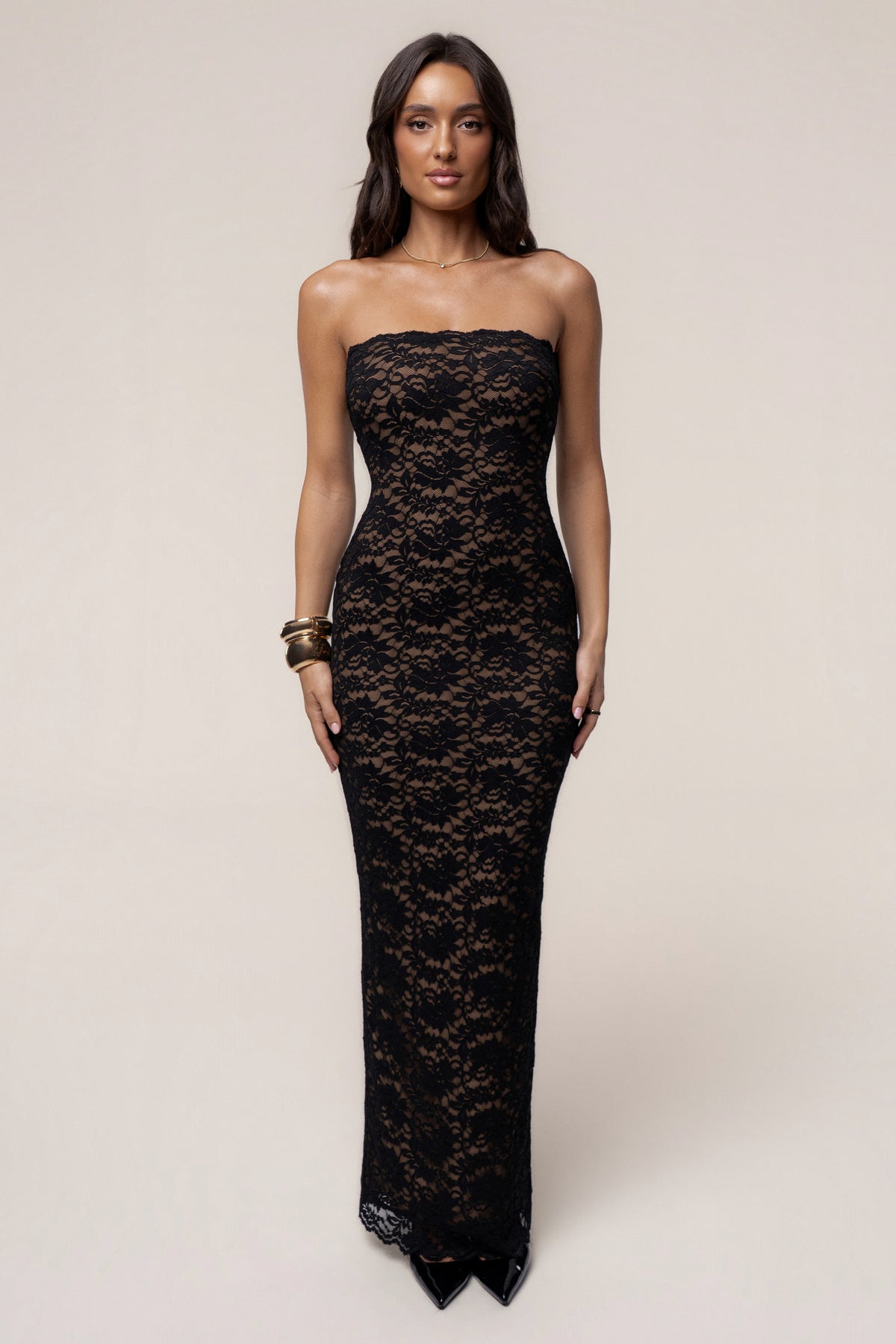 Black Midnight Promise Lace Maxi Dress