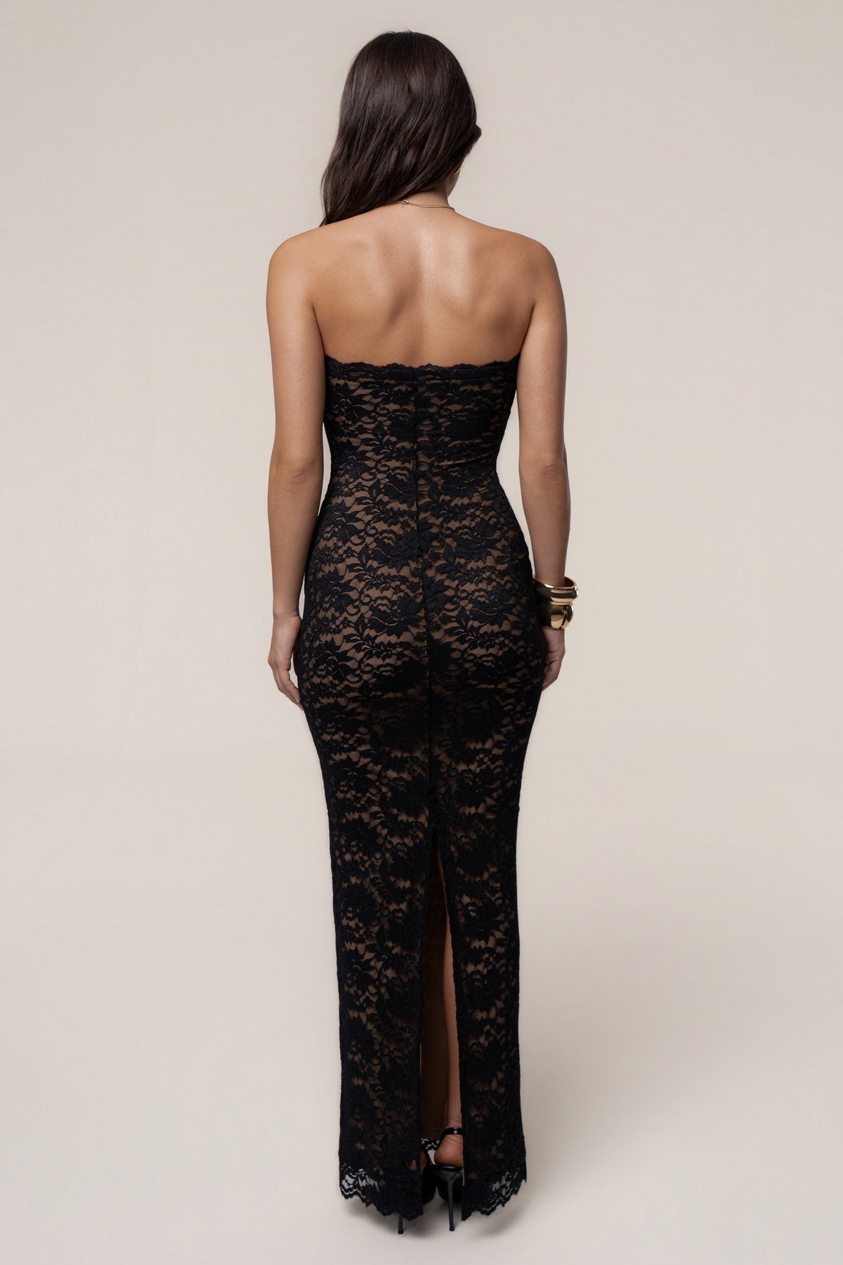 Black Midnight Promise Lace Maxi Dress