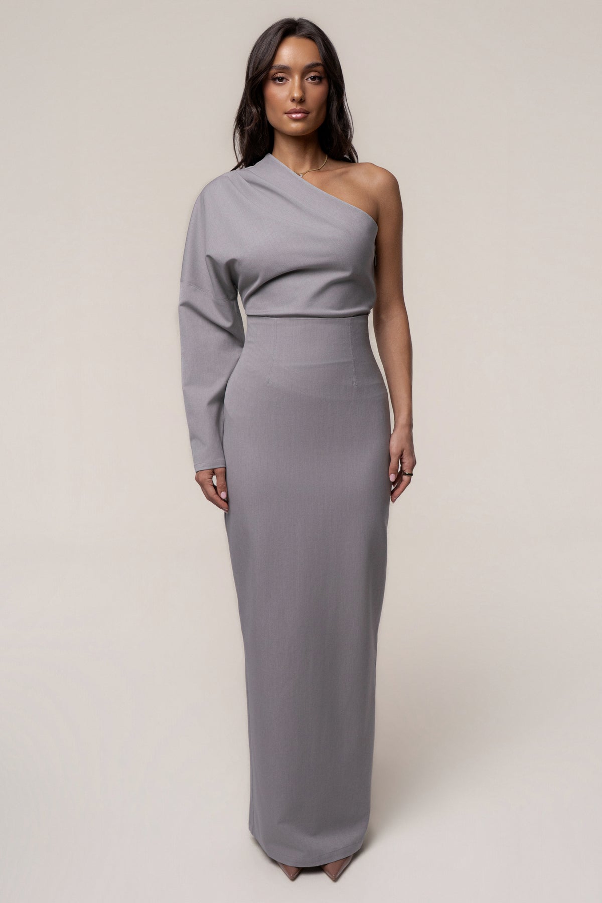 Grey Demi One Shoulder Top