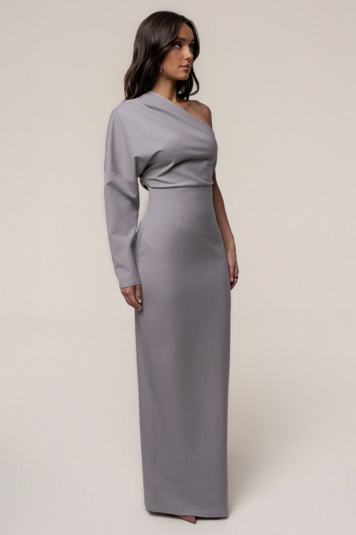 Grey Ace High Waist Maxi Skirt