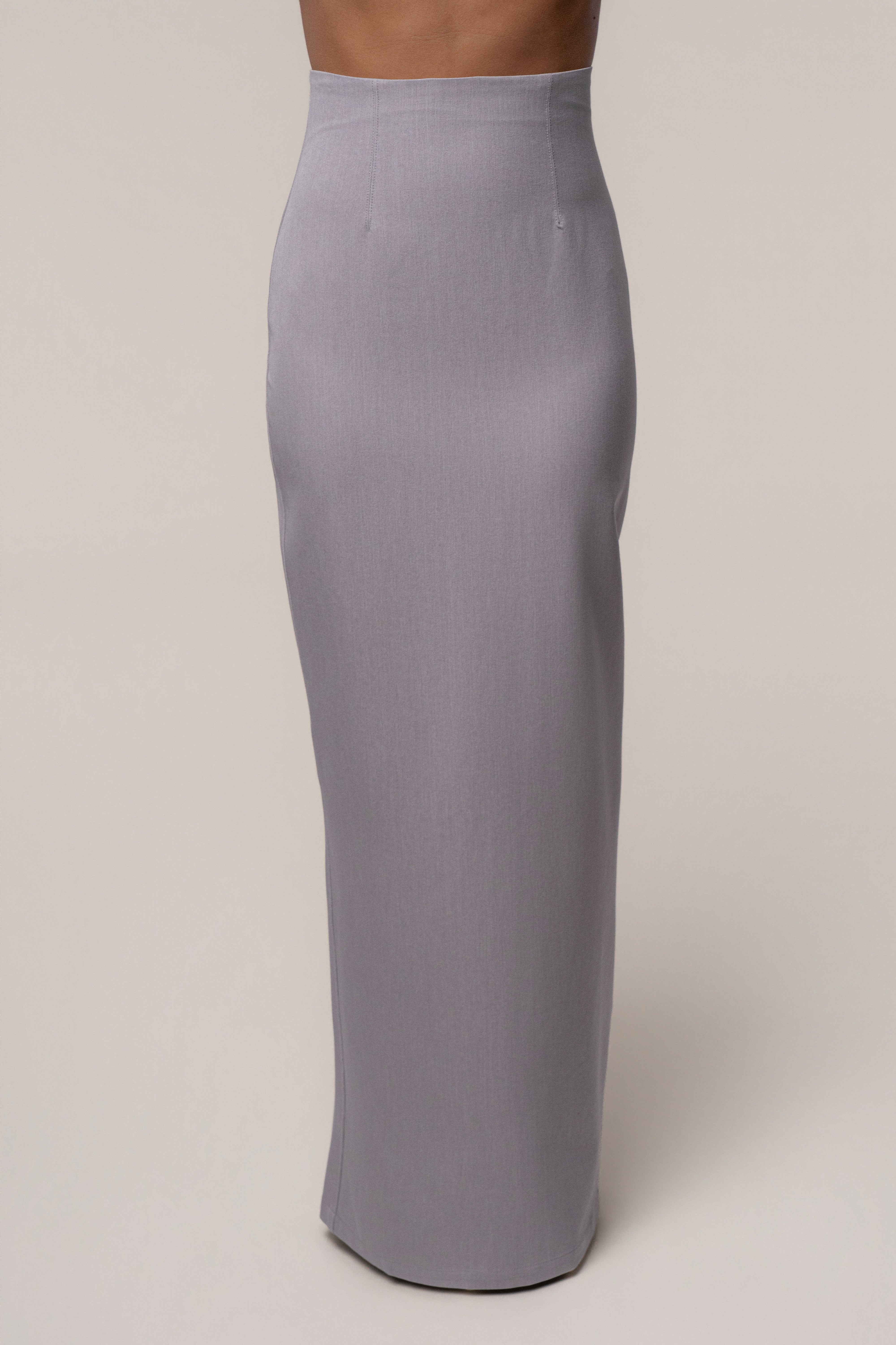 Grey Ace High Waist Maxi Skirt