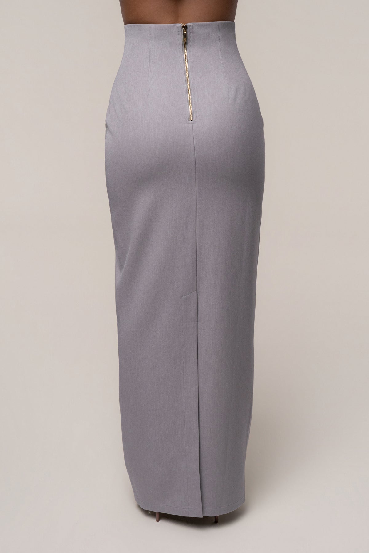 Grey Ace High Waist Maxi Skirt