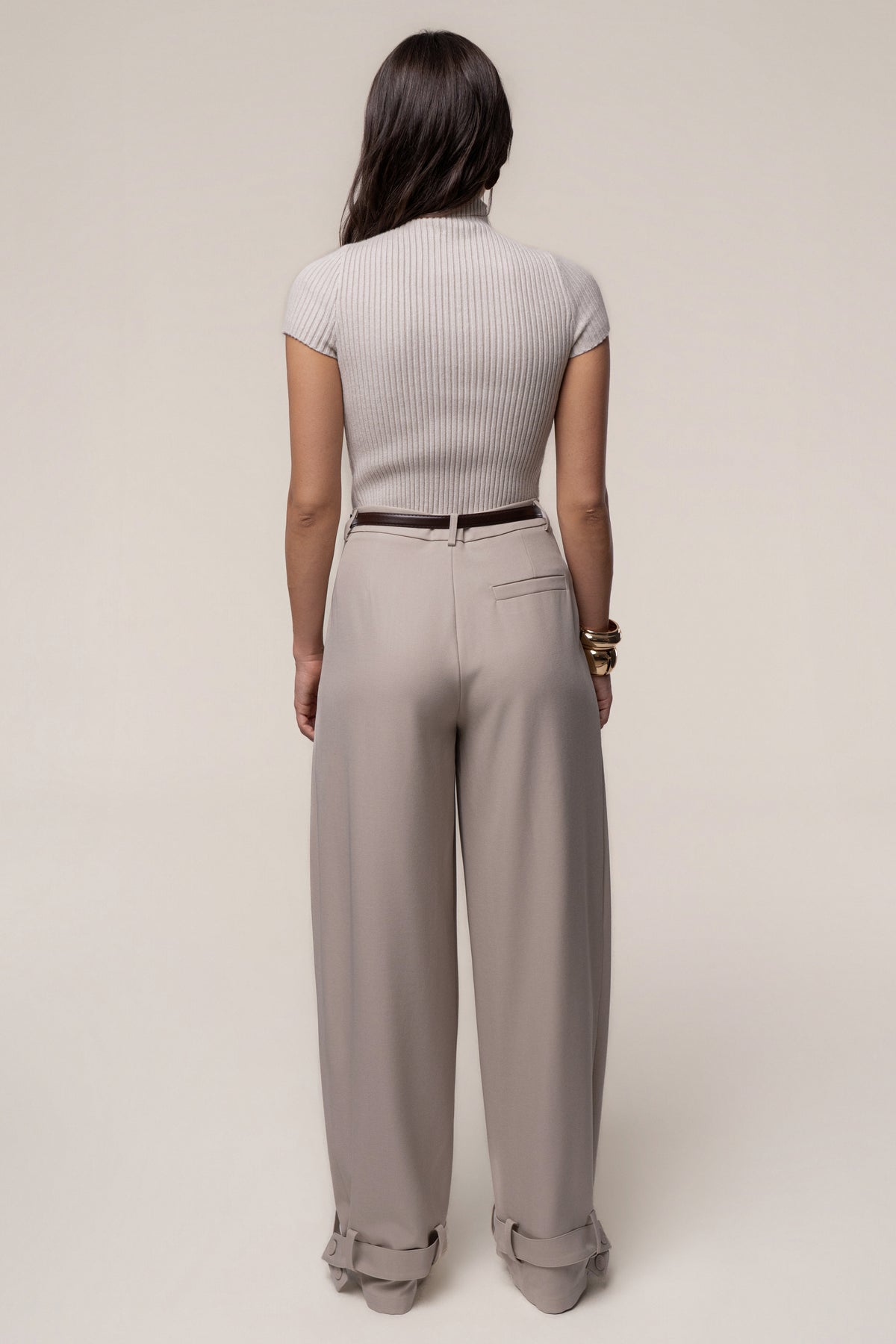 Beige Capri Coast Barrel Pants