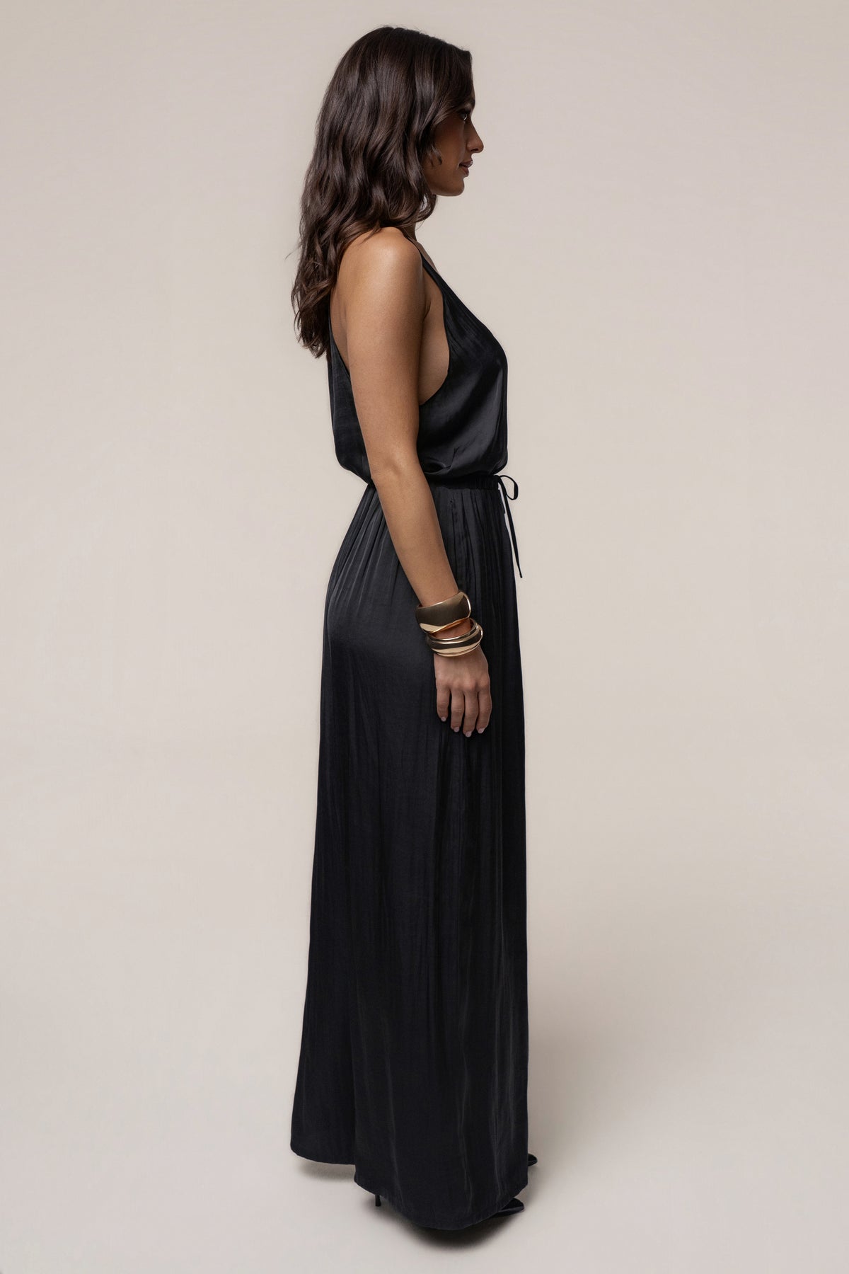 Black Open Coast Wide Leg Pants
