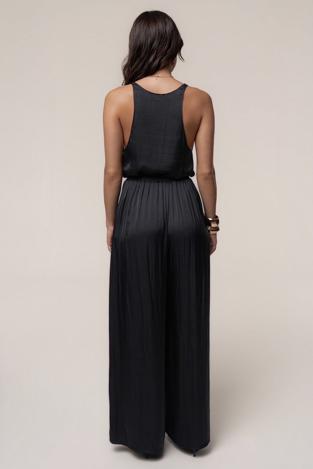 Black Open Coast Wide Leg Pants