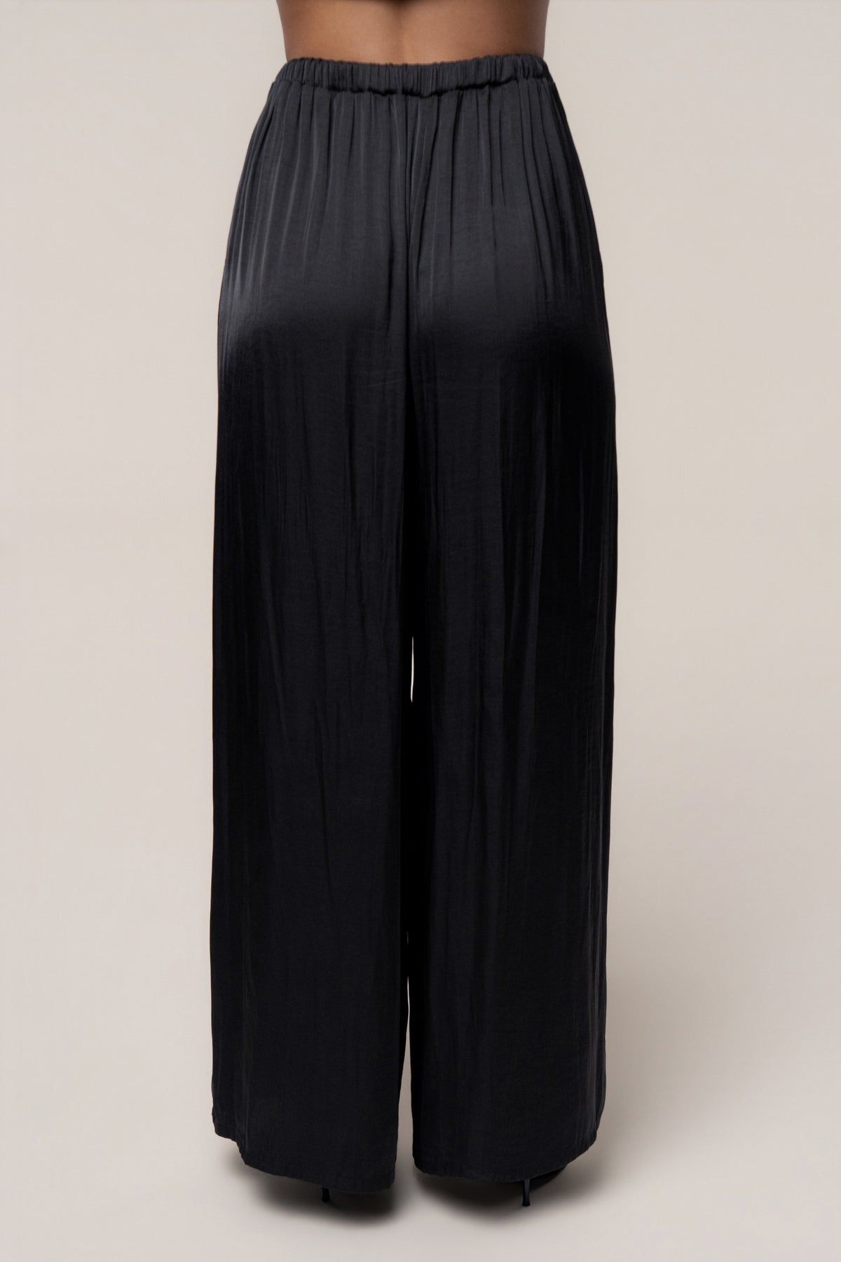 Black Open Coast Wide Leg Pants