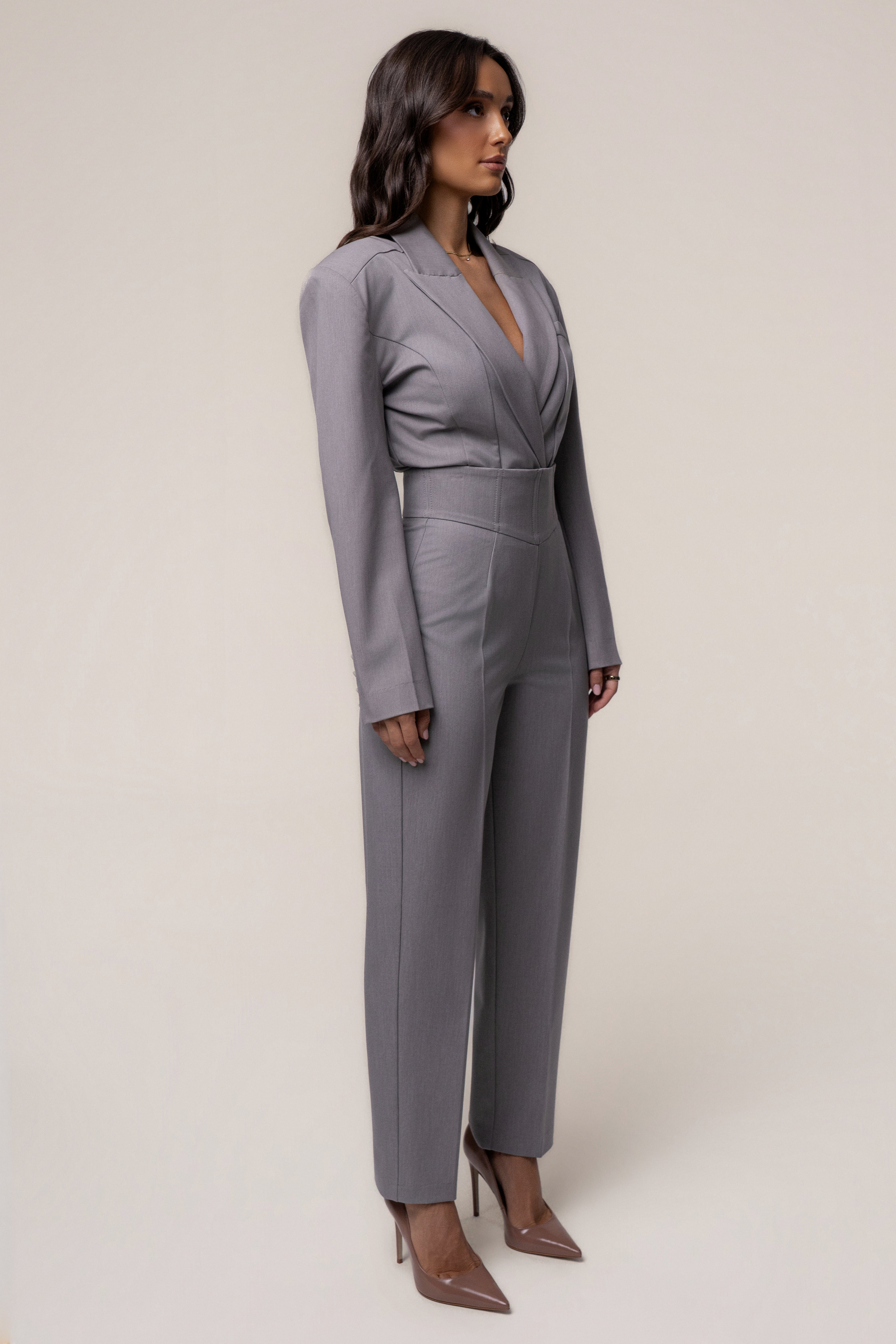 Light Grey Dominica Structured Bodysuit