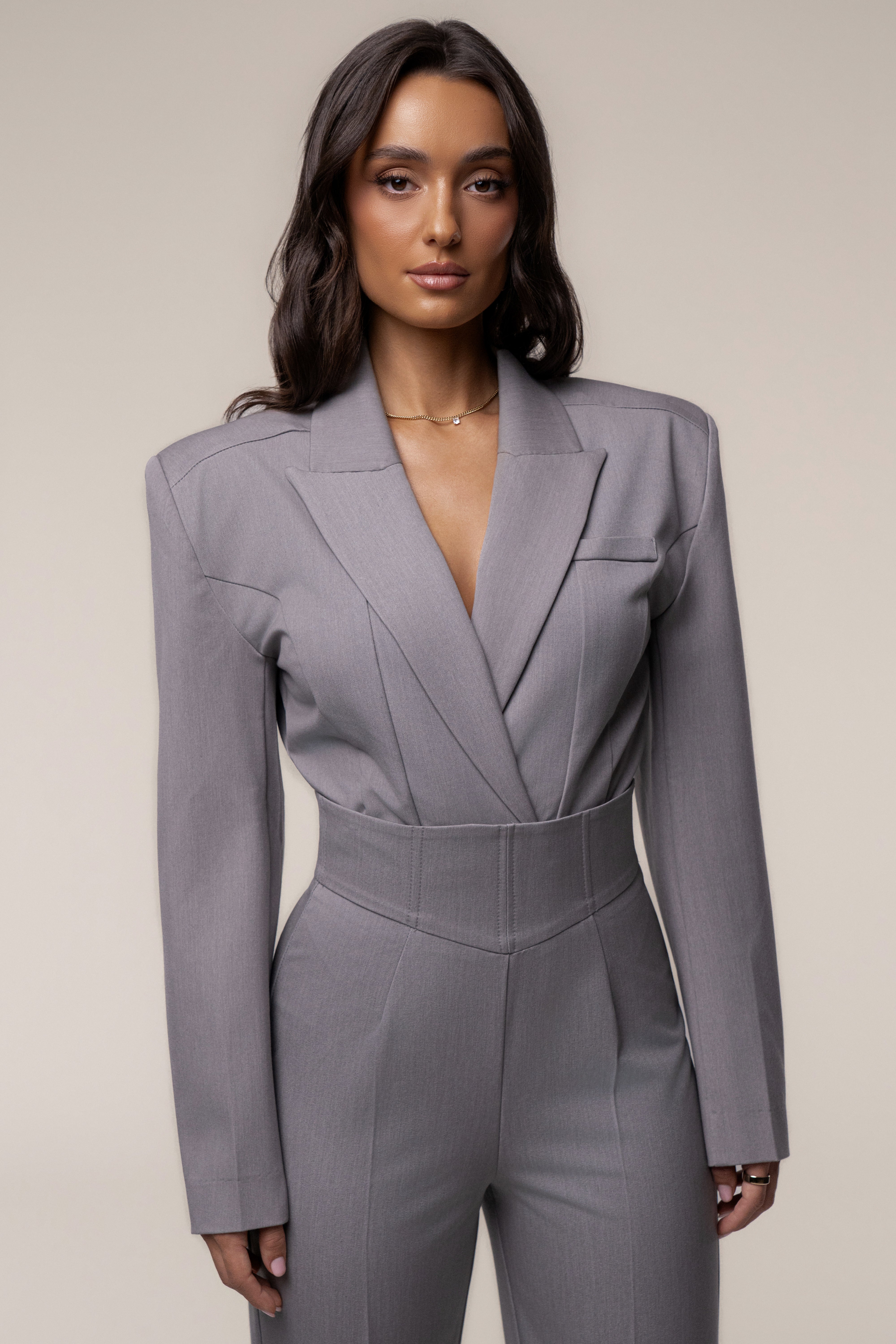 Light Grey Dominica Structured Bodysuit