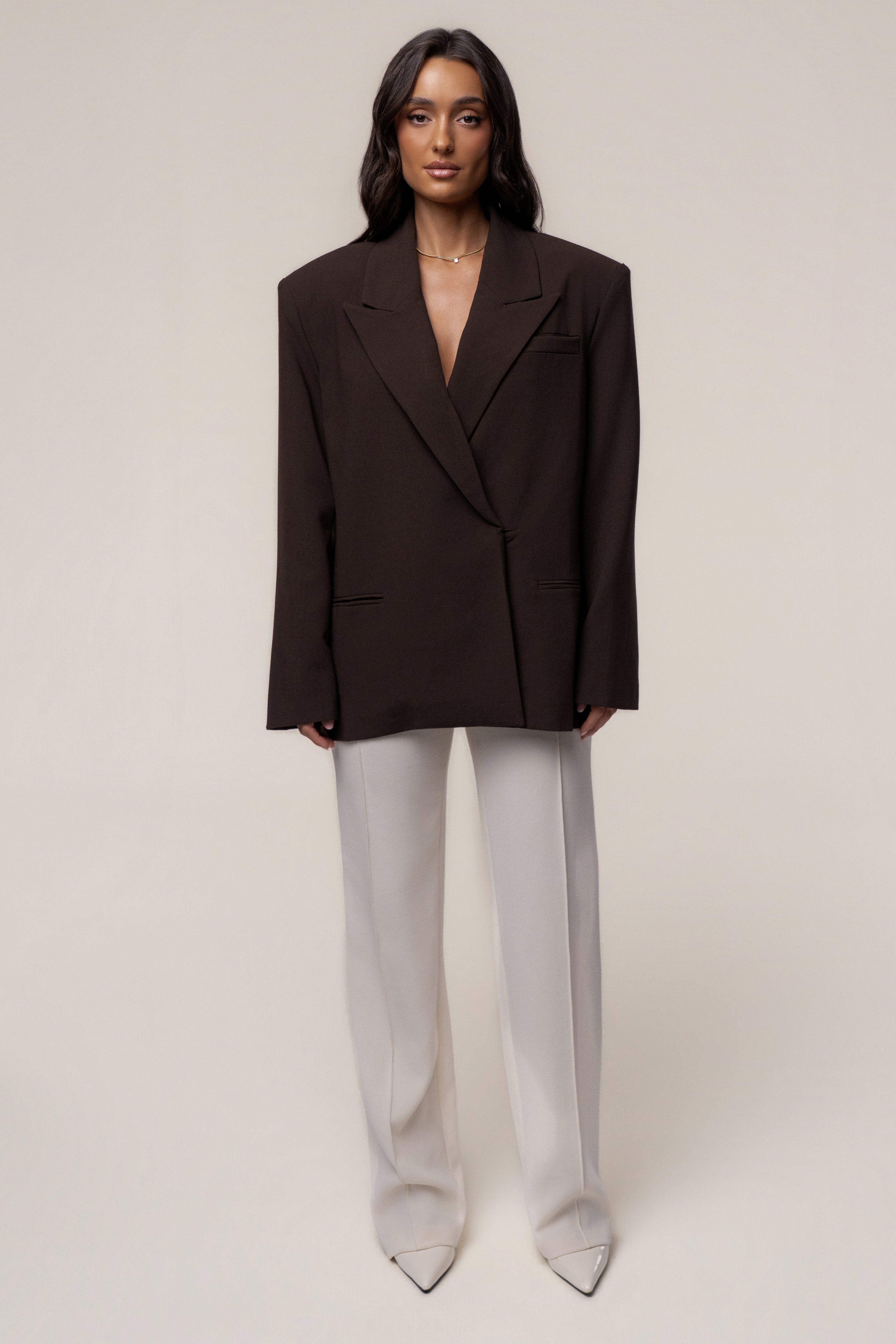 Chocolate Core Standard Double Breasted Blazer