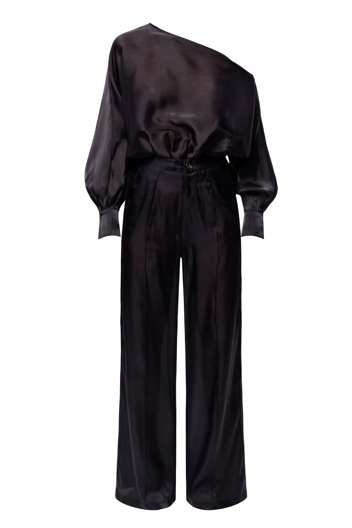Black Resort Glow Organza Bodysuit
