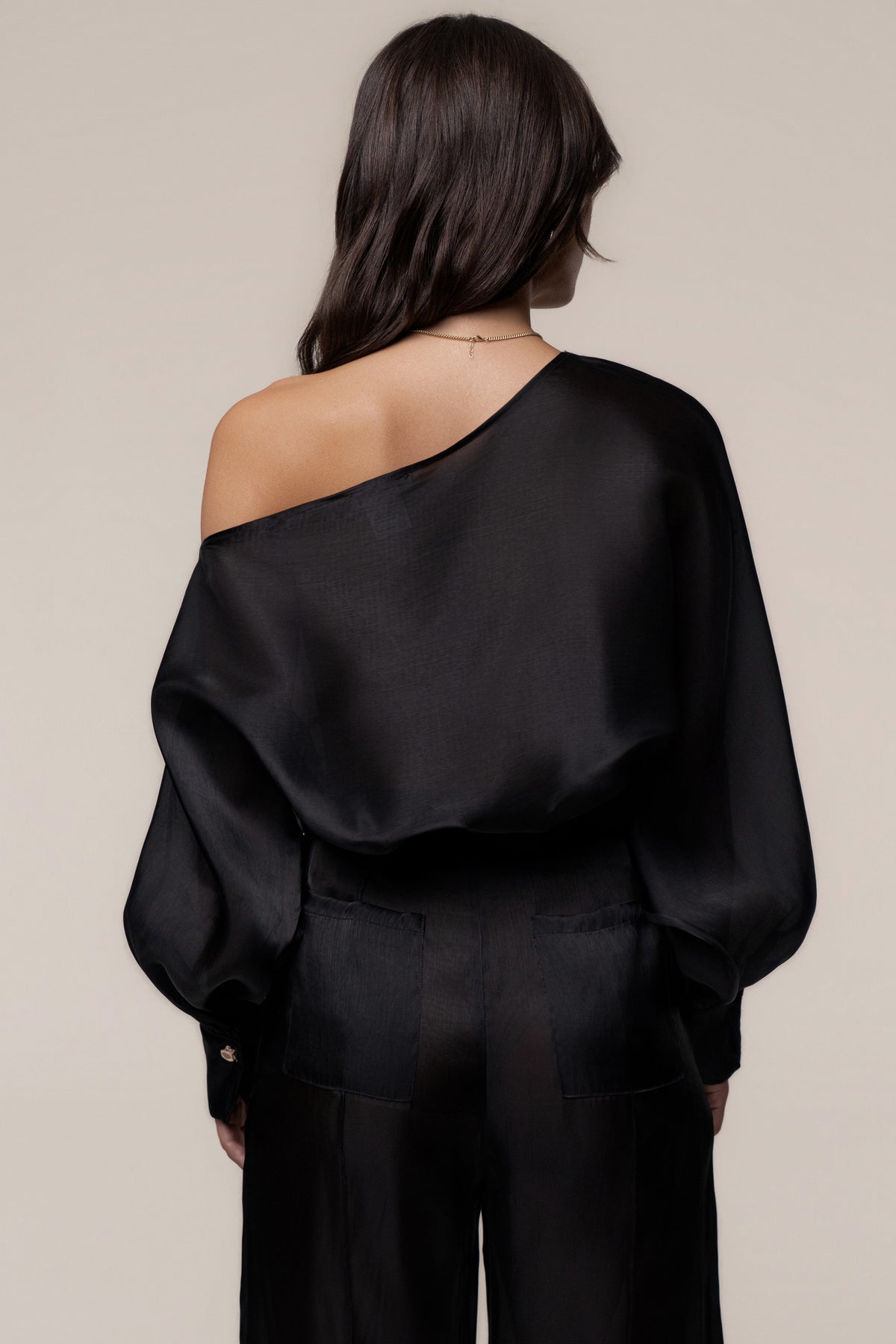Black Resort Glow Organza Bodysuit
