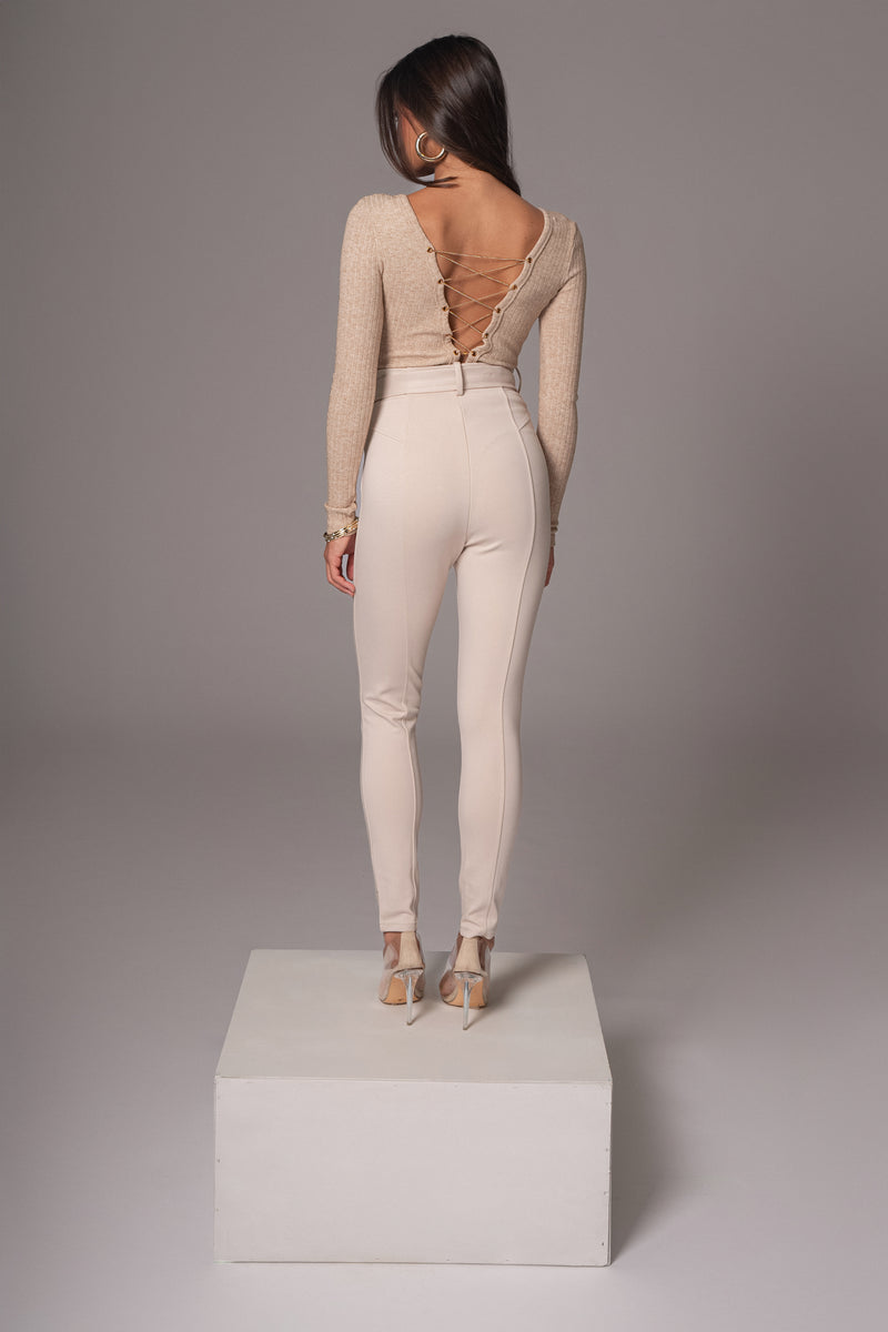 Beige Pegasus Chain Bodysuit