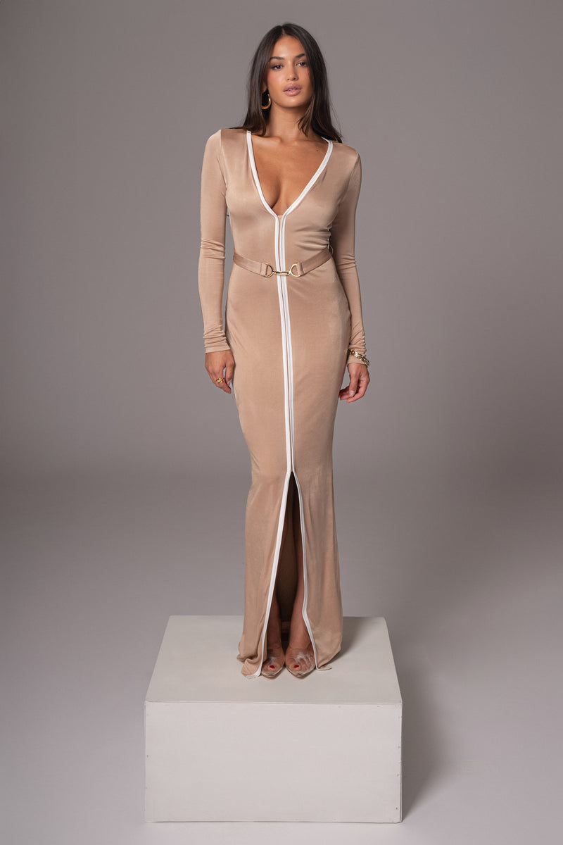 Tan Juki Maxi Dress