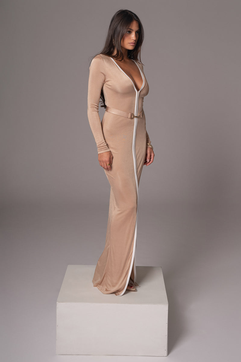 Tan Juki Maxi Dress