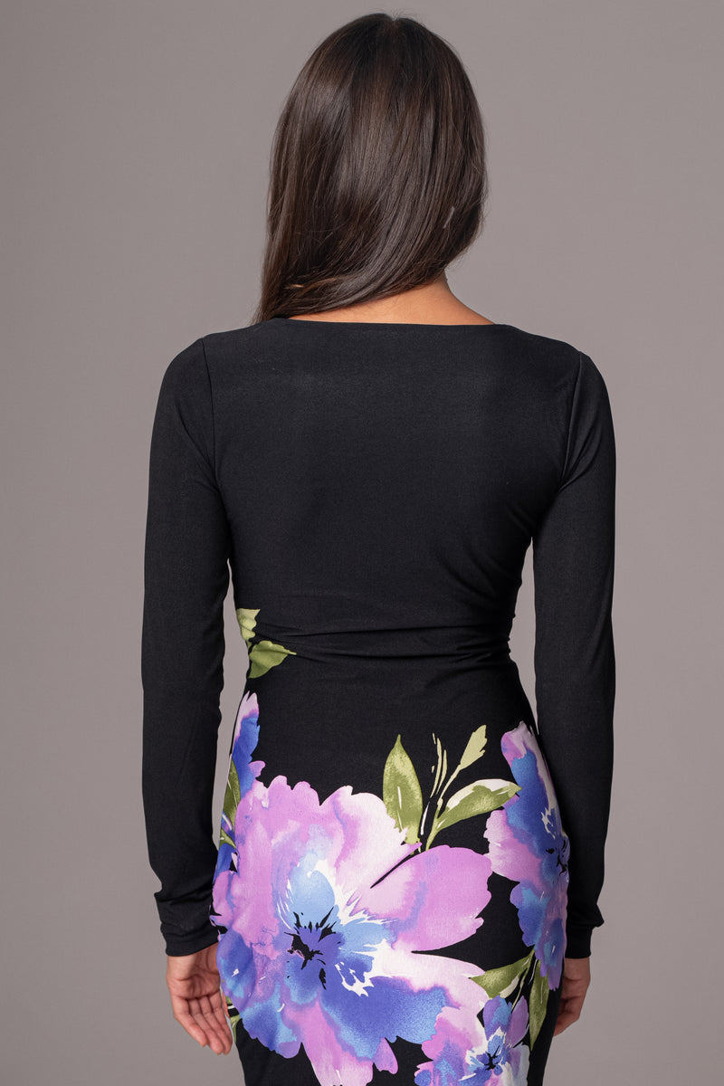 Robe à fleurs exotiques à imprimé floral