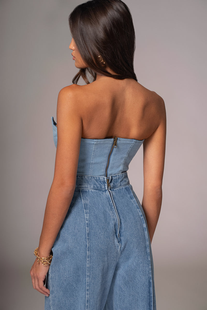 Medium Wash  Fenix Reversible Denim Corset