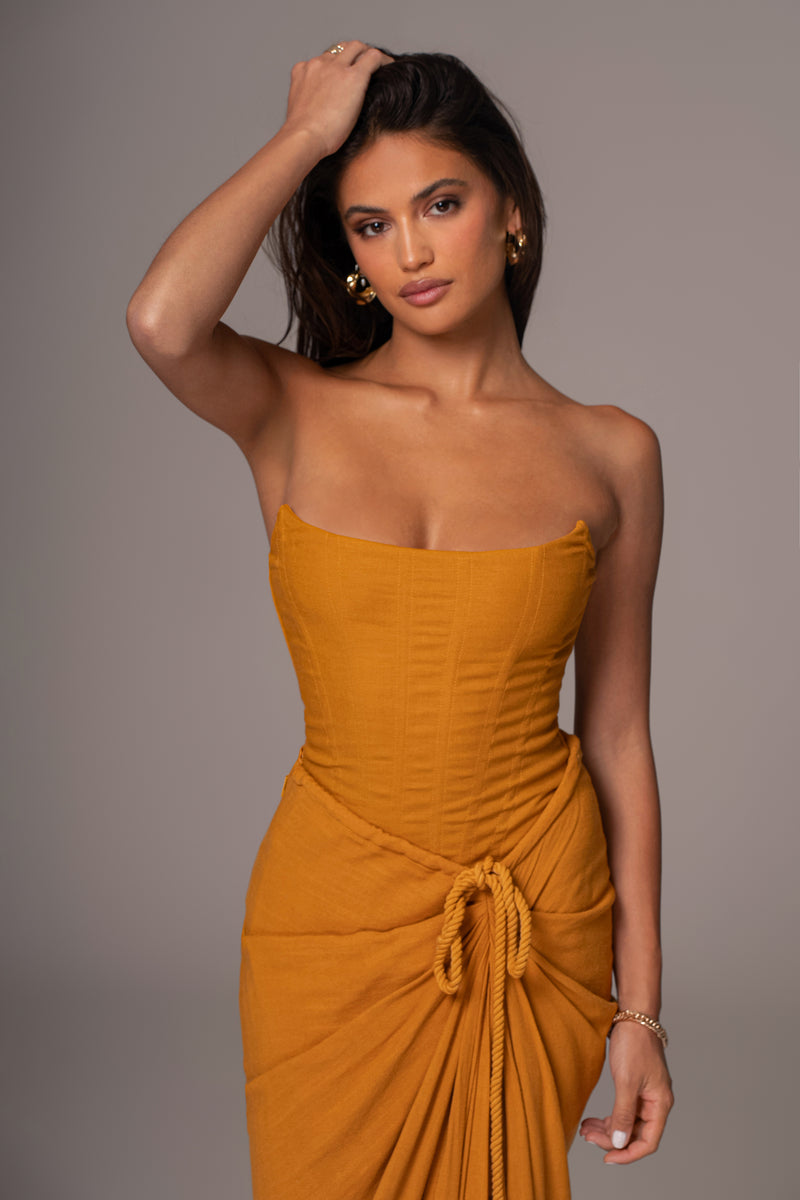 Yellow Fenix Reversible Linen Corset