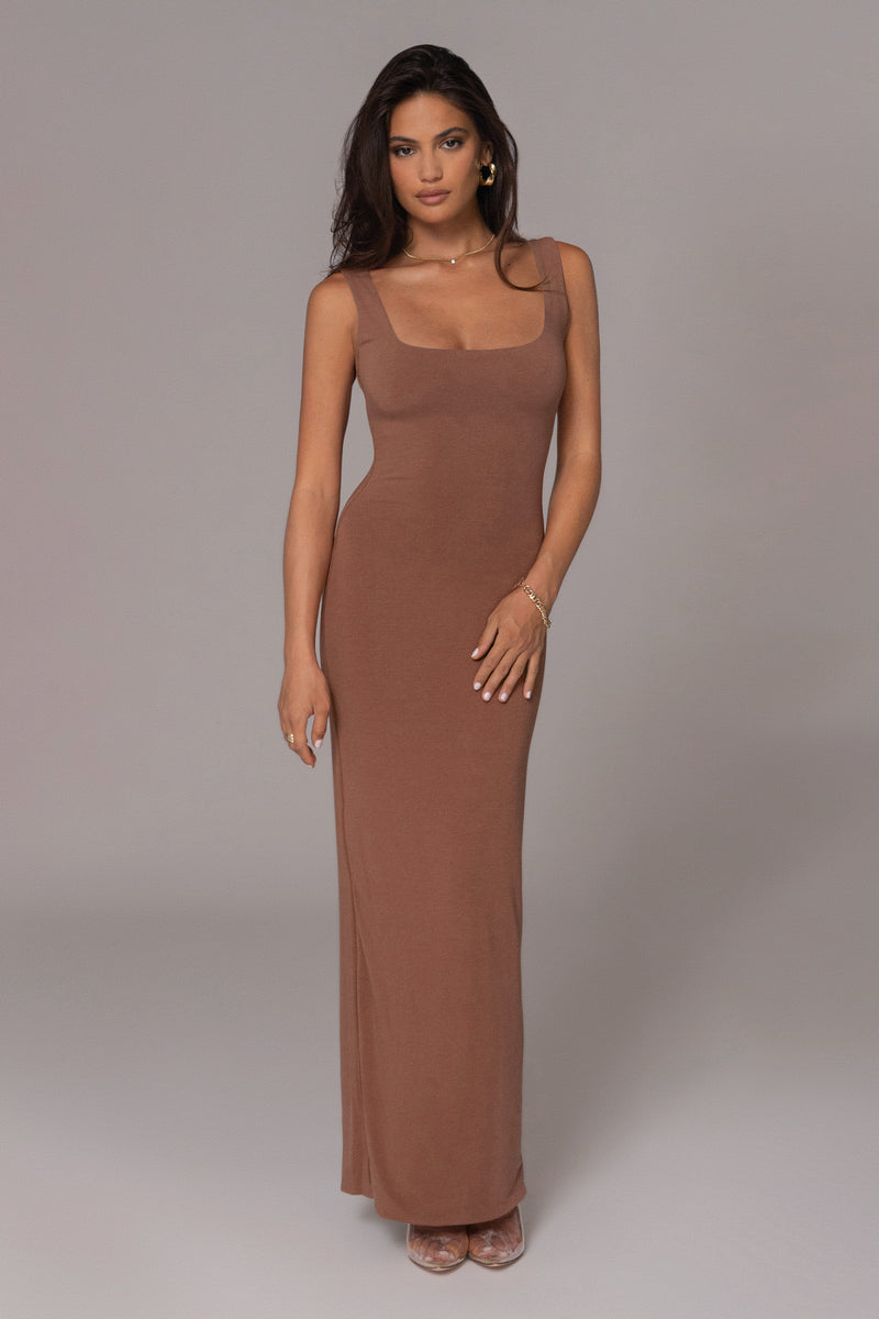 Ivory/Pecan Keidi Reversible Maxi Dress