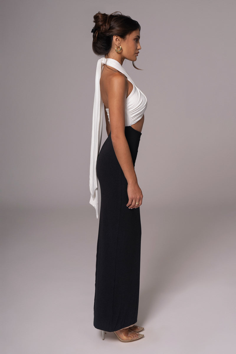 Black/Beige Dominic Reversible Maxi Dress