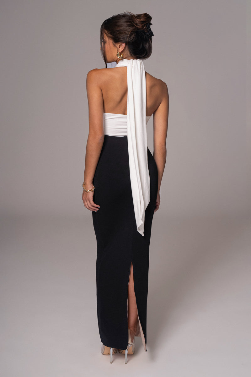 Black/Beige Dominic Reversible Maxi Dress