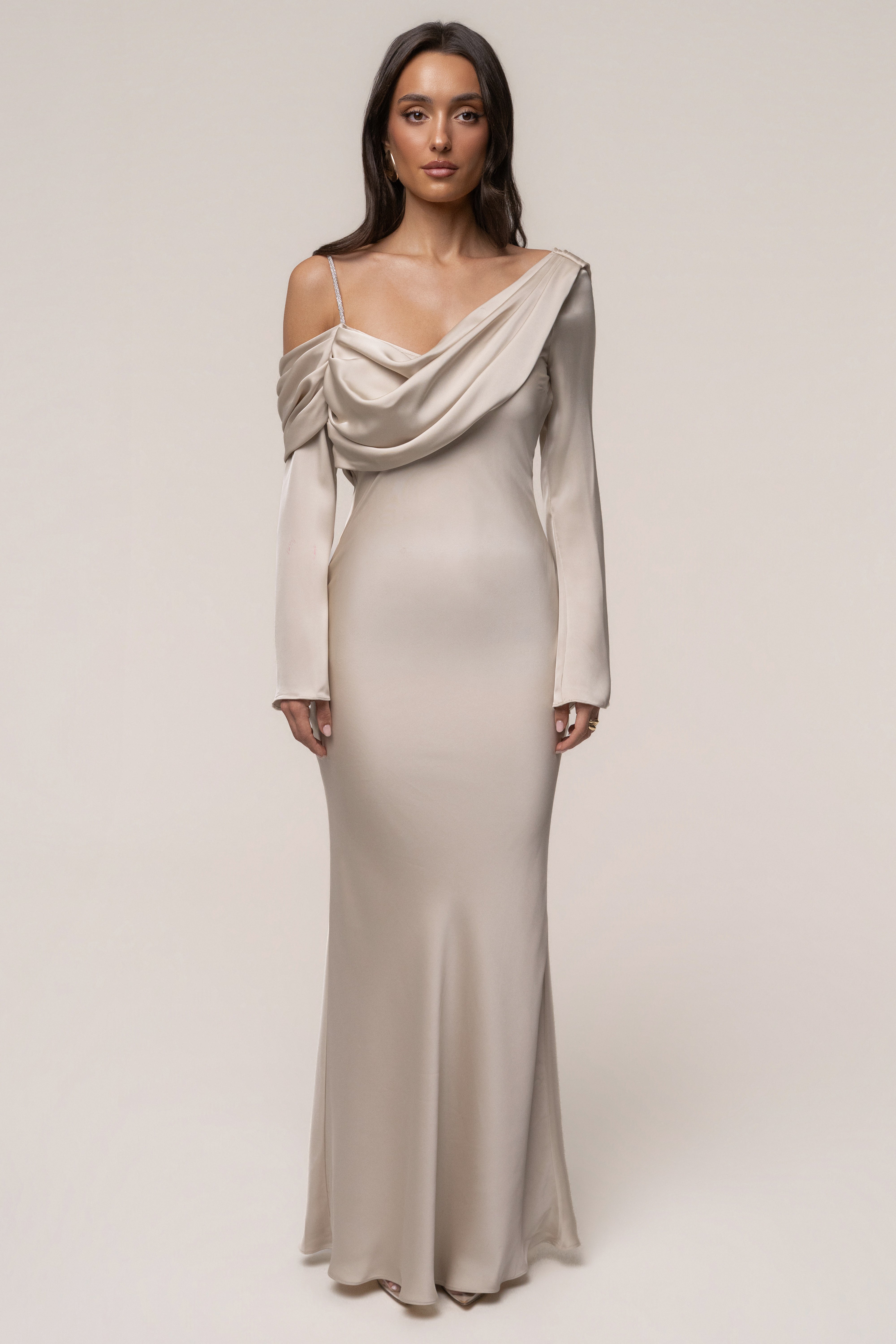 Champagne One And Only Satin Dress