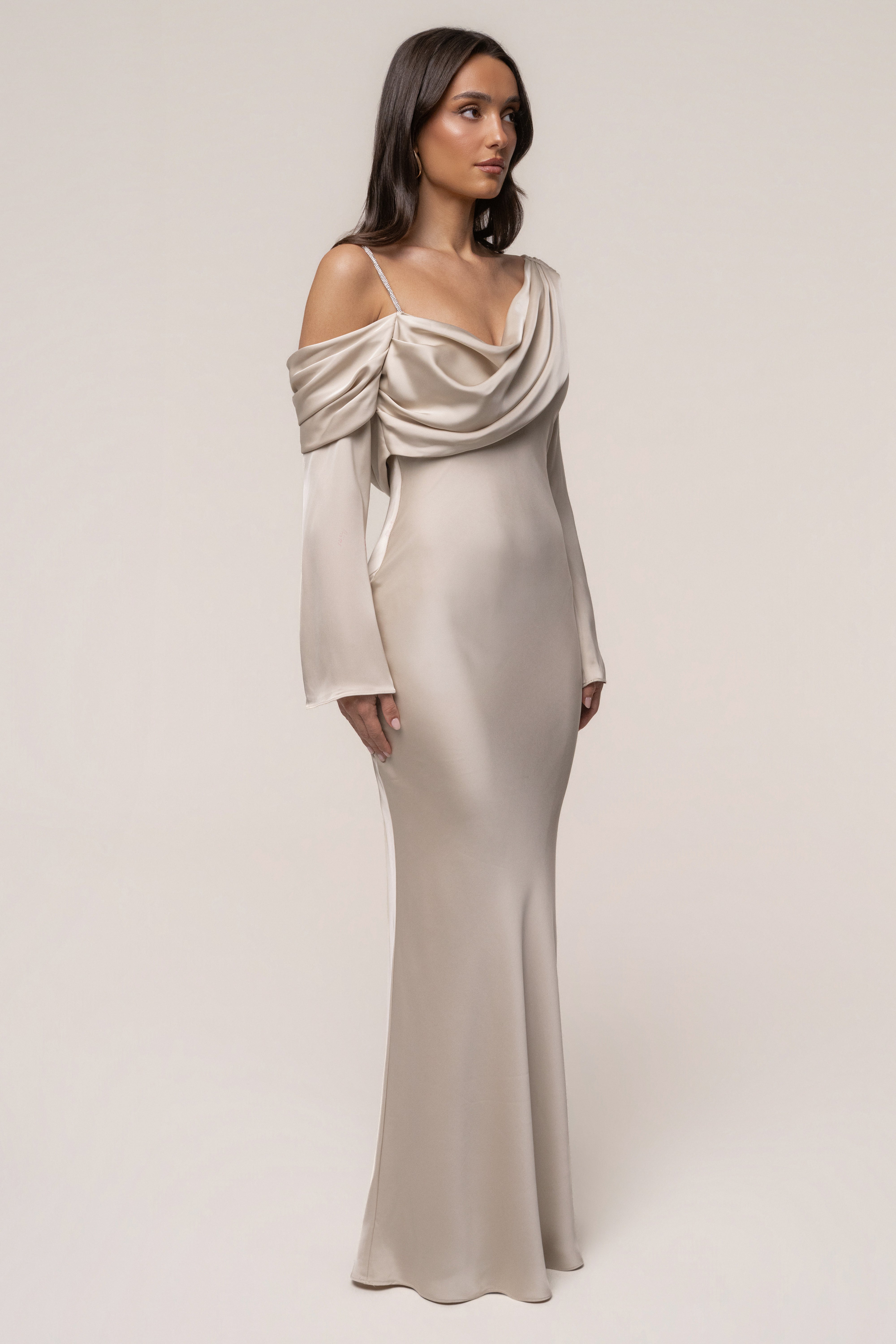 Champagne One And Only Satin Dress