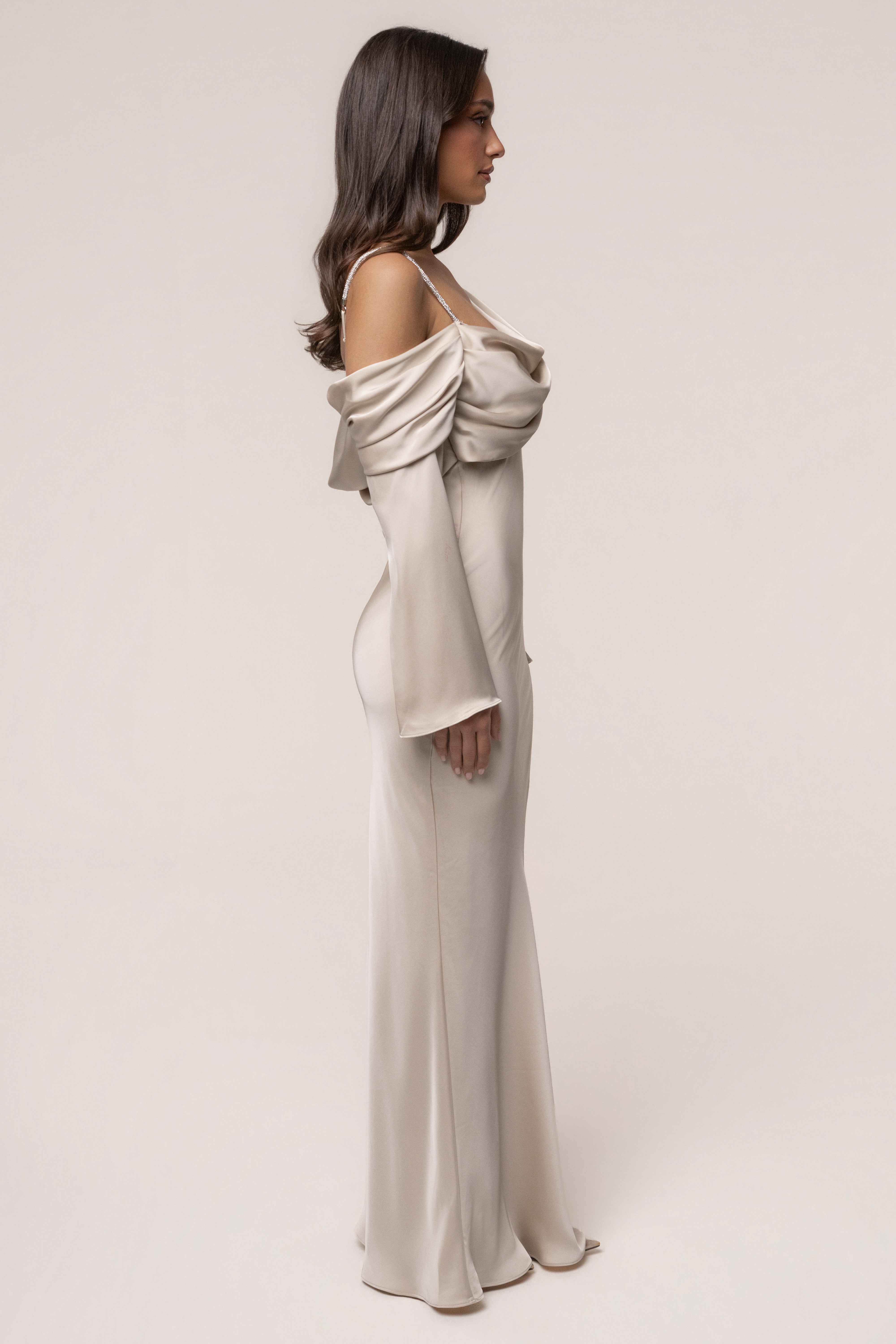 Champagne One And Only Satin Dress