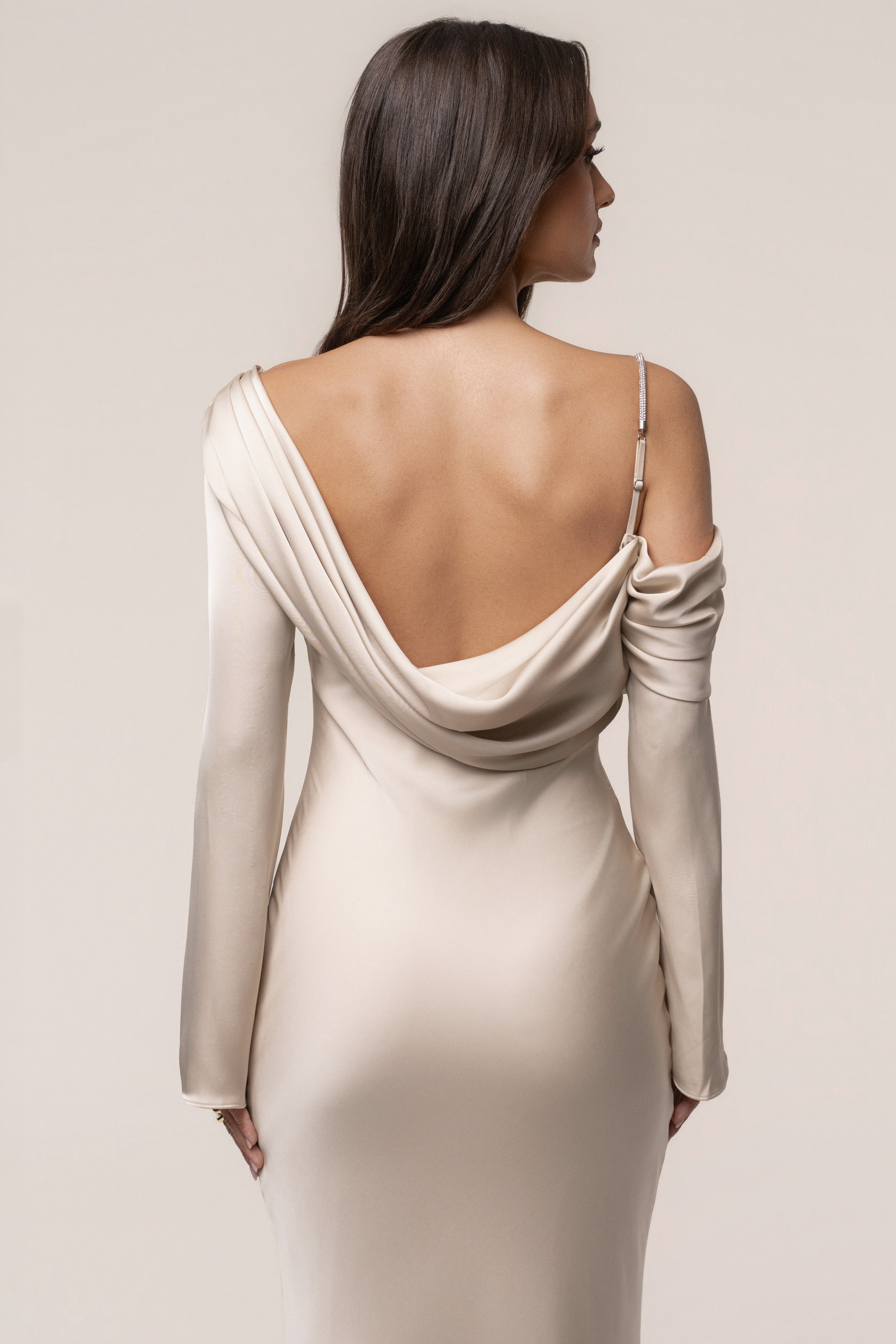 Champagne One And Only Satin Dress