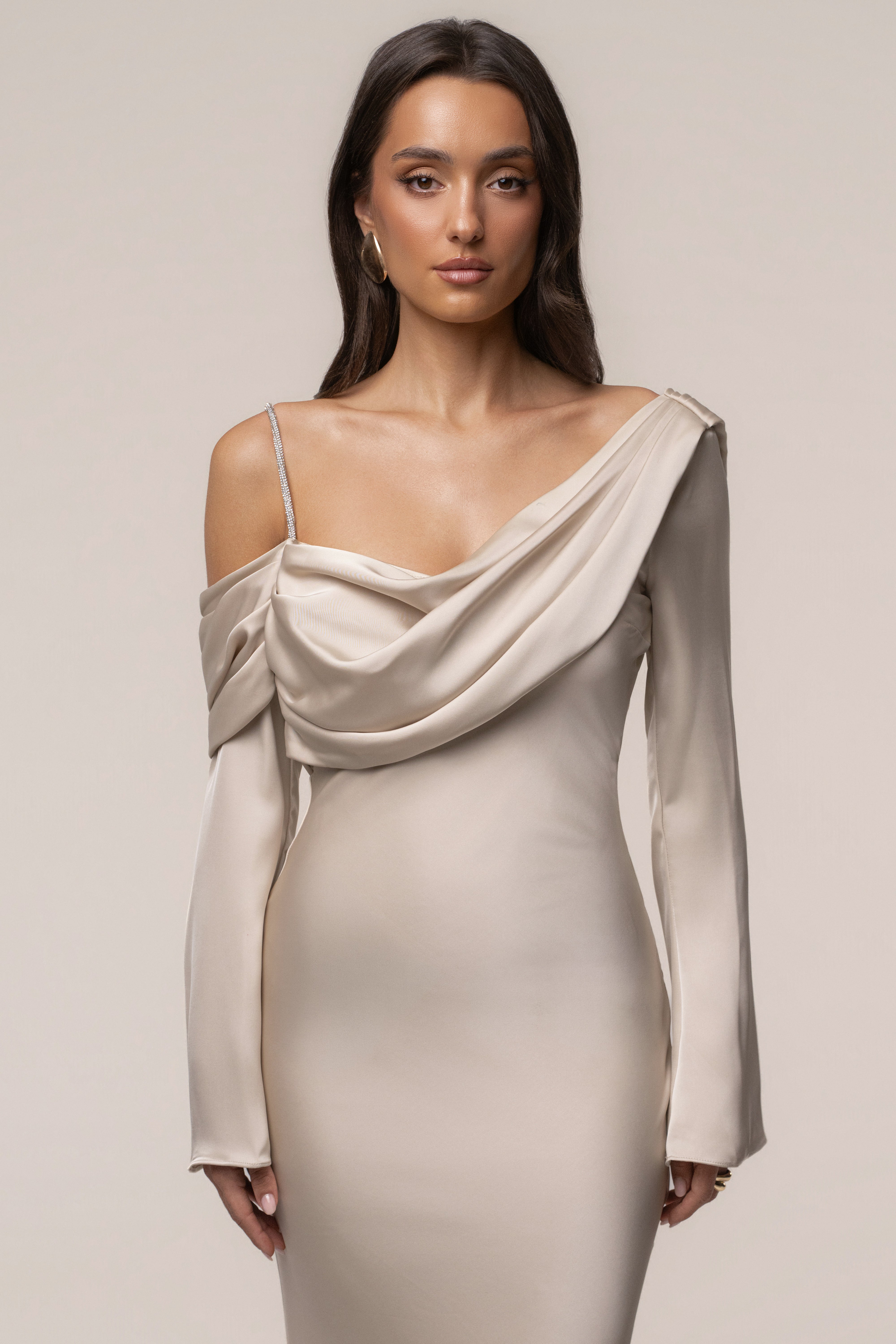 Champagne One And Only Satin Dress