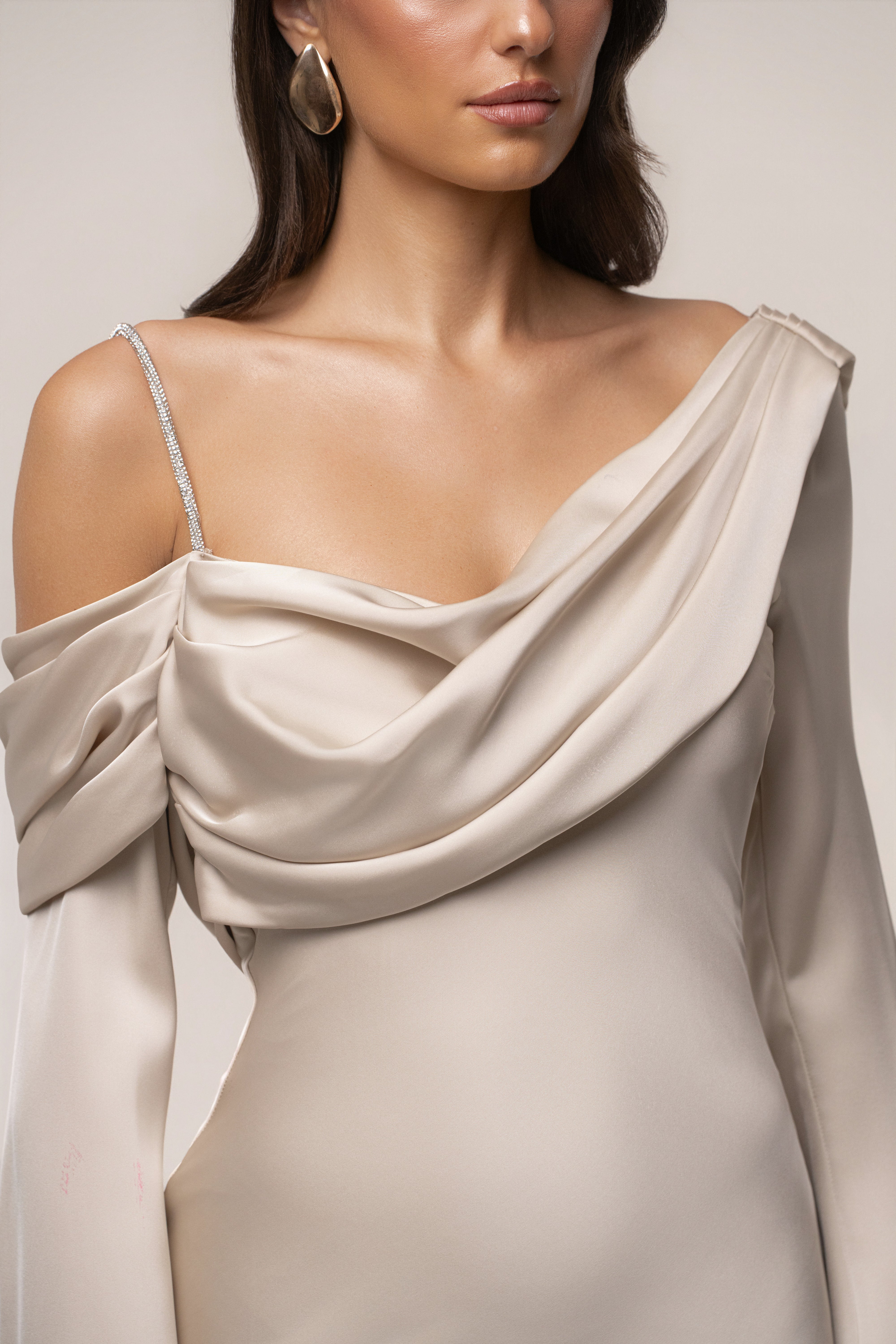 Champagne One And Only Satin Dress