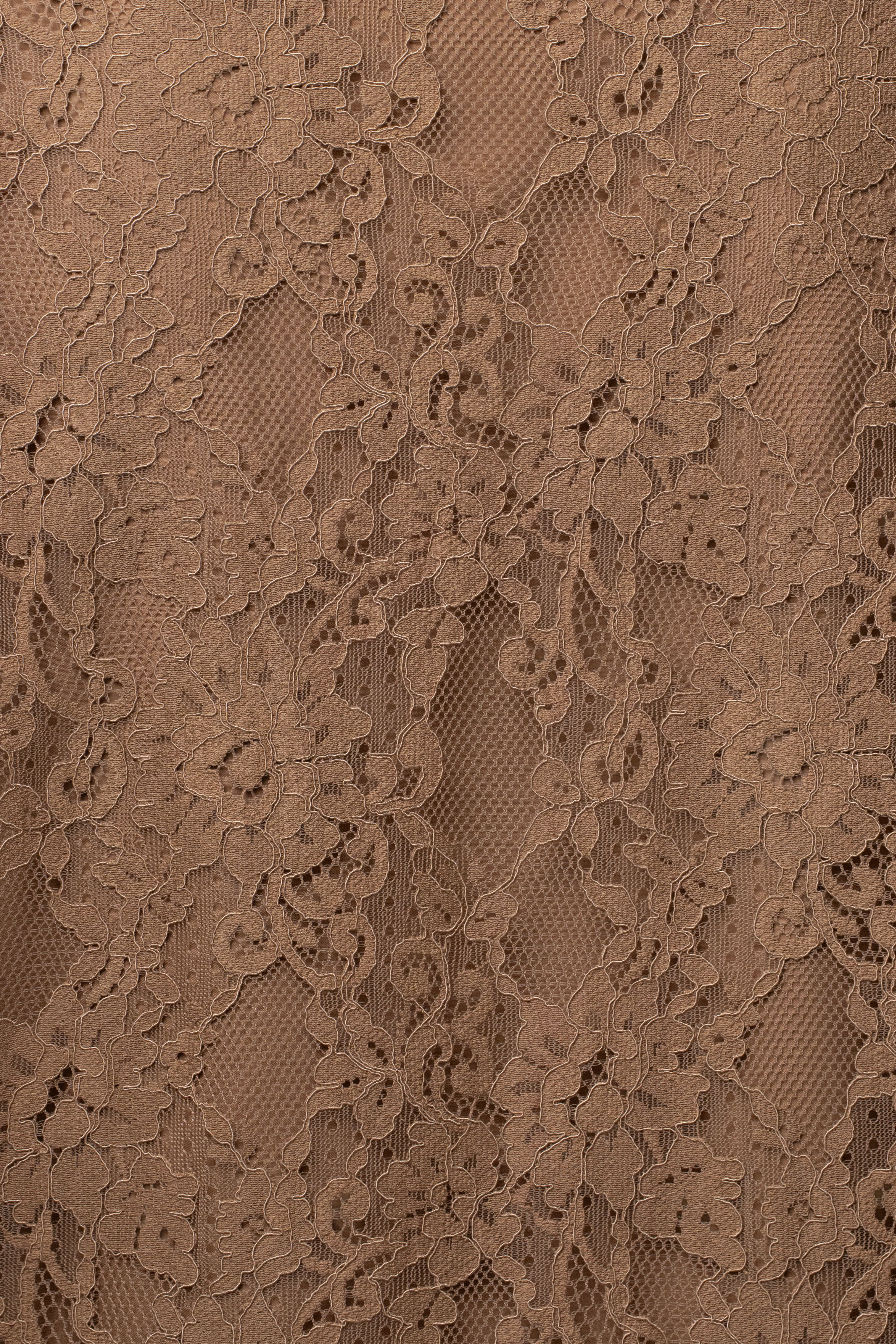 Tan lace and desire blazer from JLUXLABEL, stylish outerwear with lace details, shown on a hanger against a neutral background.