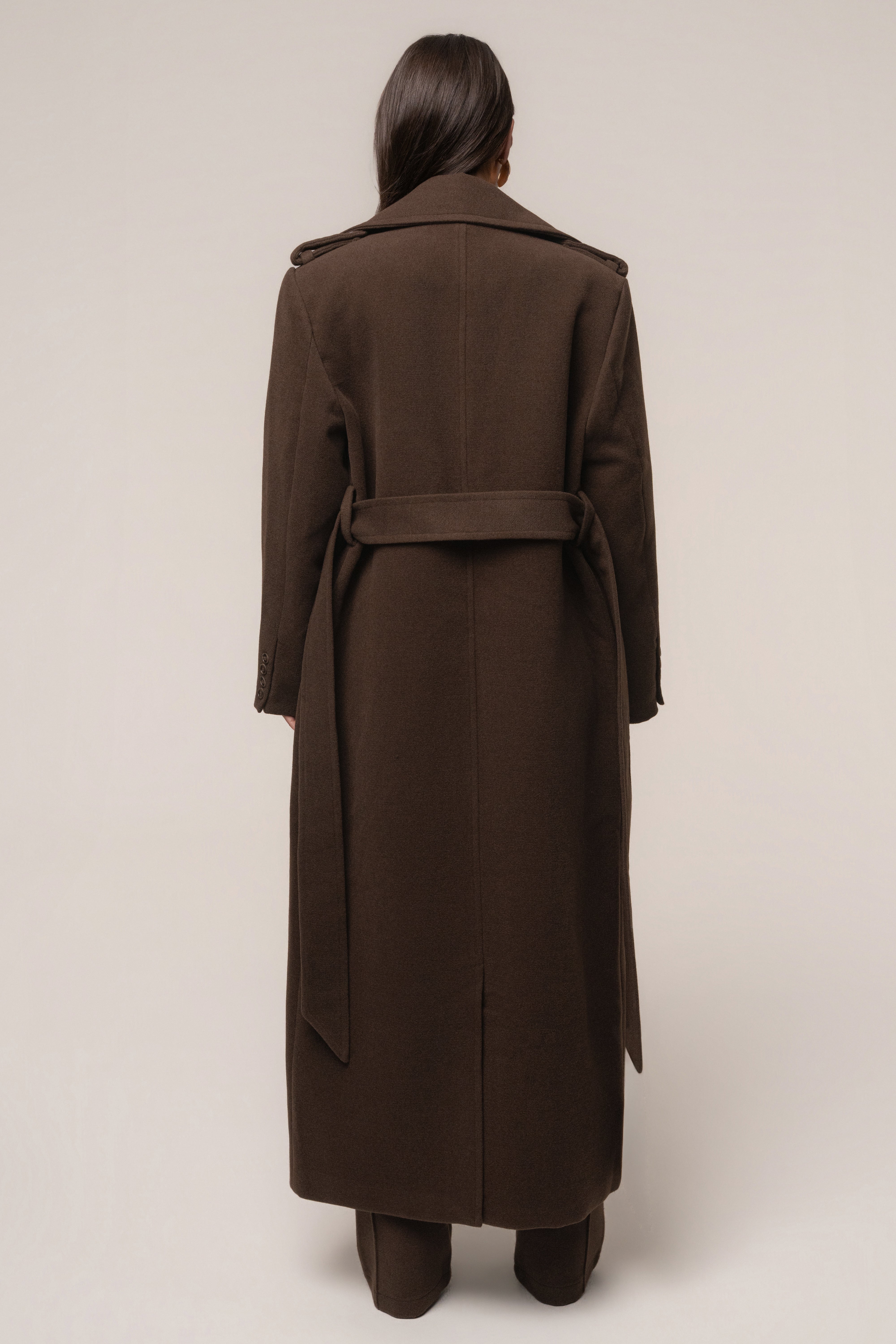 ジャケット・アウター Commission Lasso Brown Belted Coat XS Chocolate Savannah Belted Coat