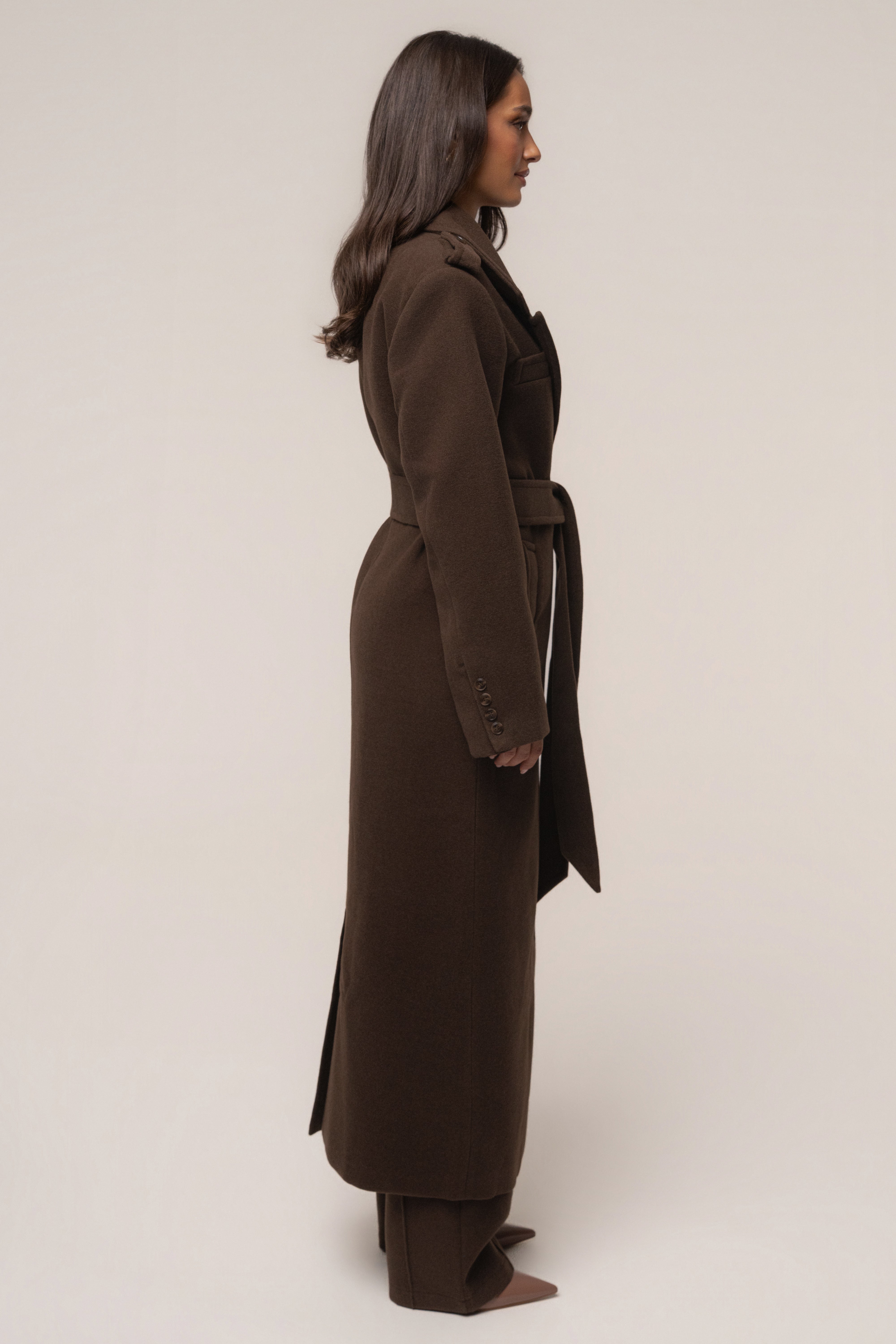 Chocolate Savannah Belted Coat