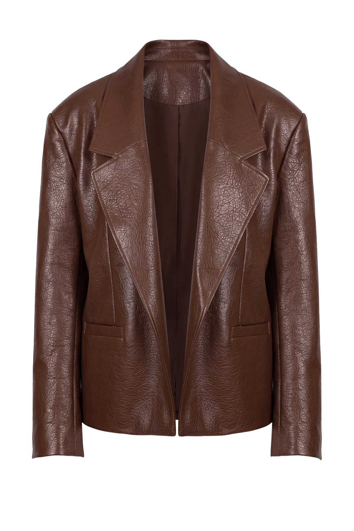Brown Olivia PU Leather Jacket