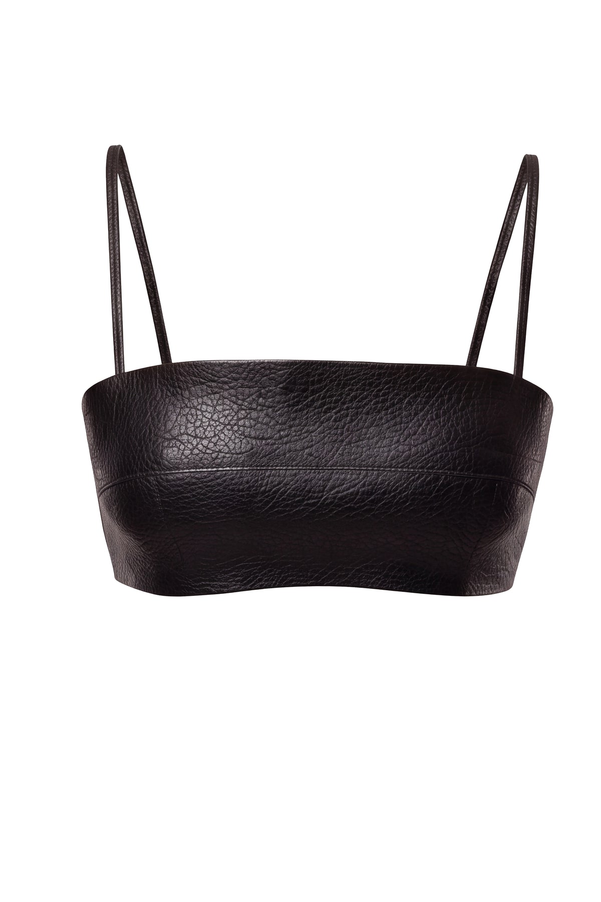 Black Olivia PU Leather Bralette