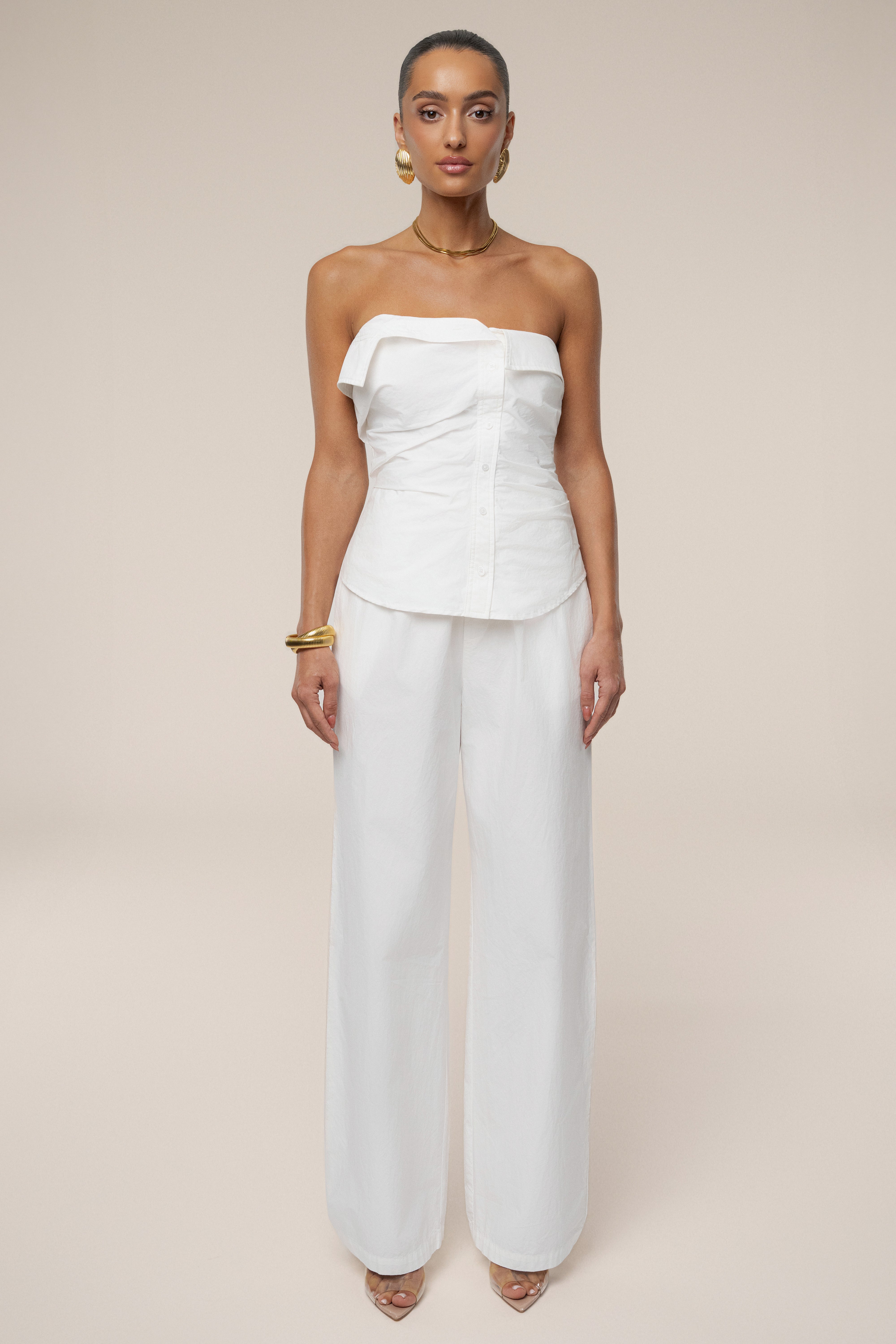 Ivory Riviera Fold Over Top - JLUXLABEL