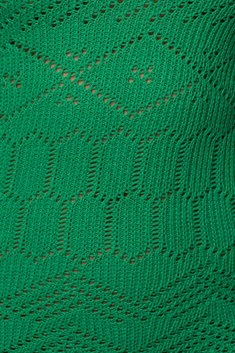 Green Ballari Crochet Knit Maxi Dress - JLUXLABEL
