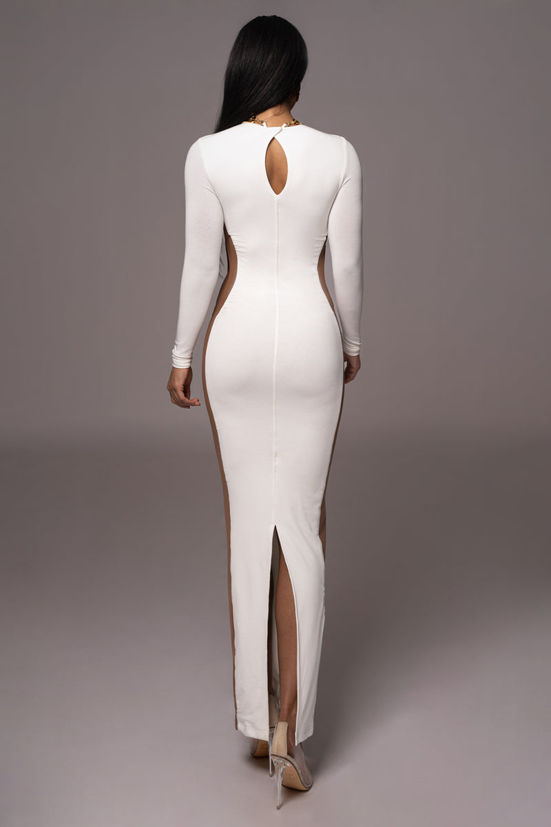 Ivory Femme Drape Maxi Dress