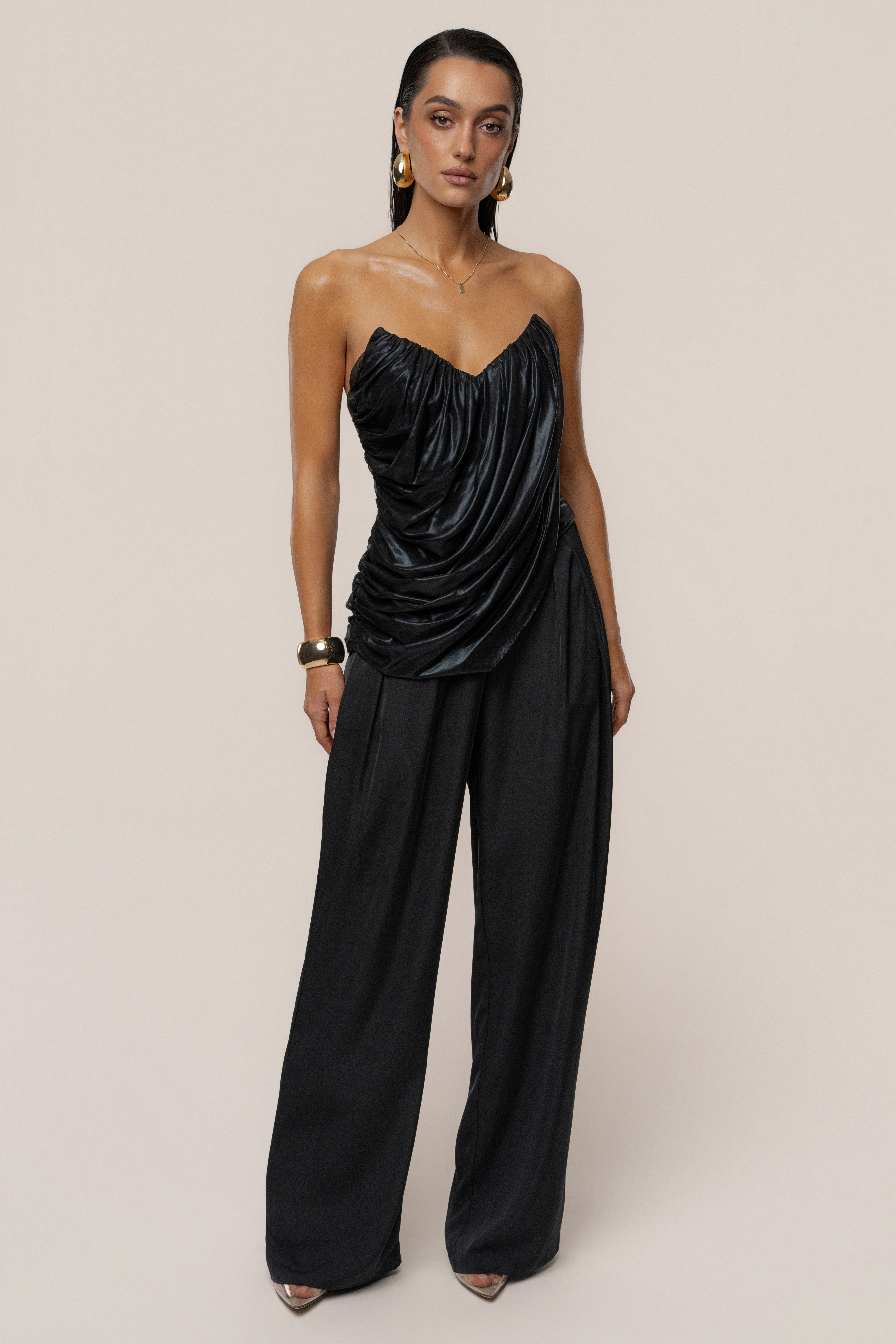 Black Soirée Metallic Top