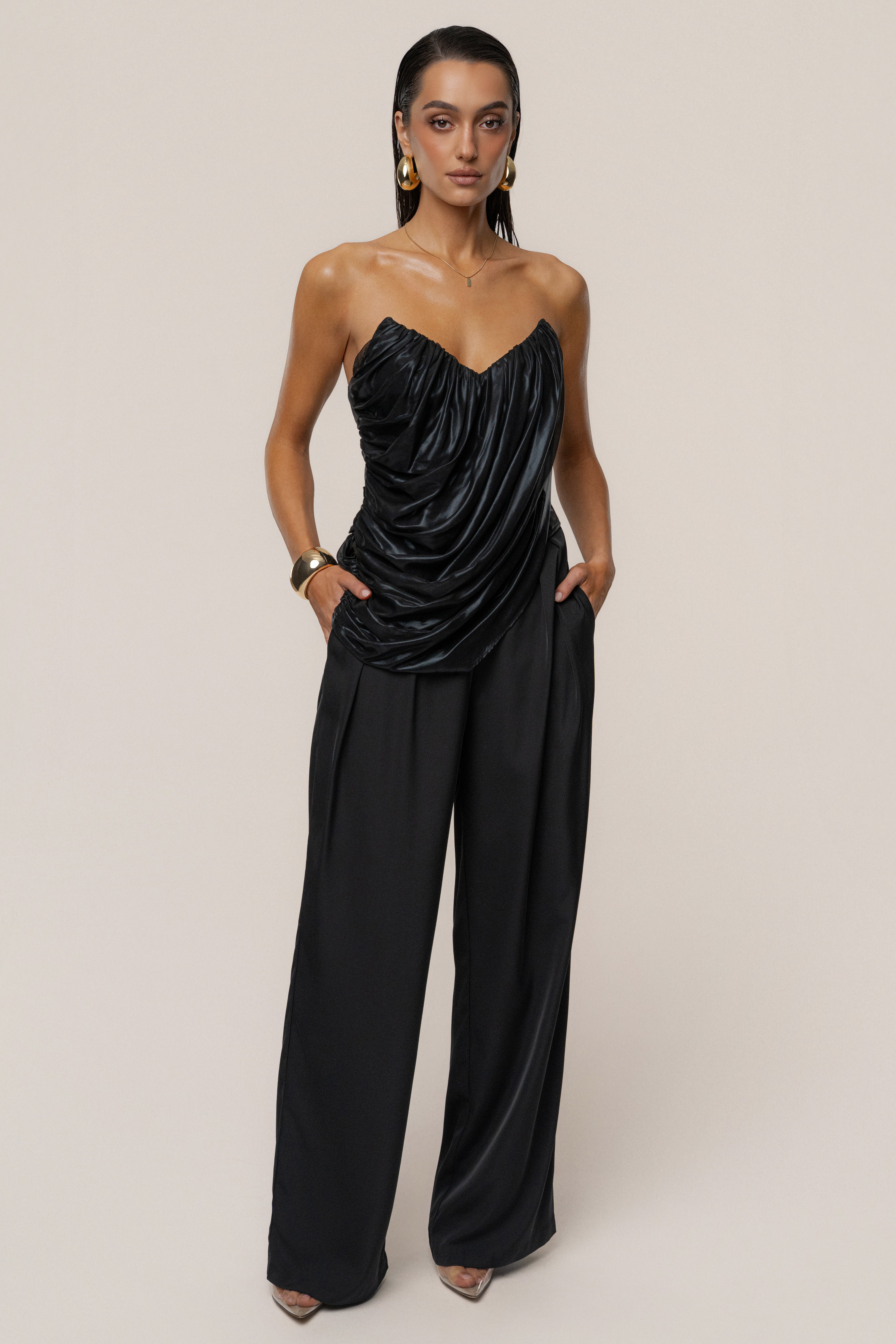 Black Soirée Metallic Top