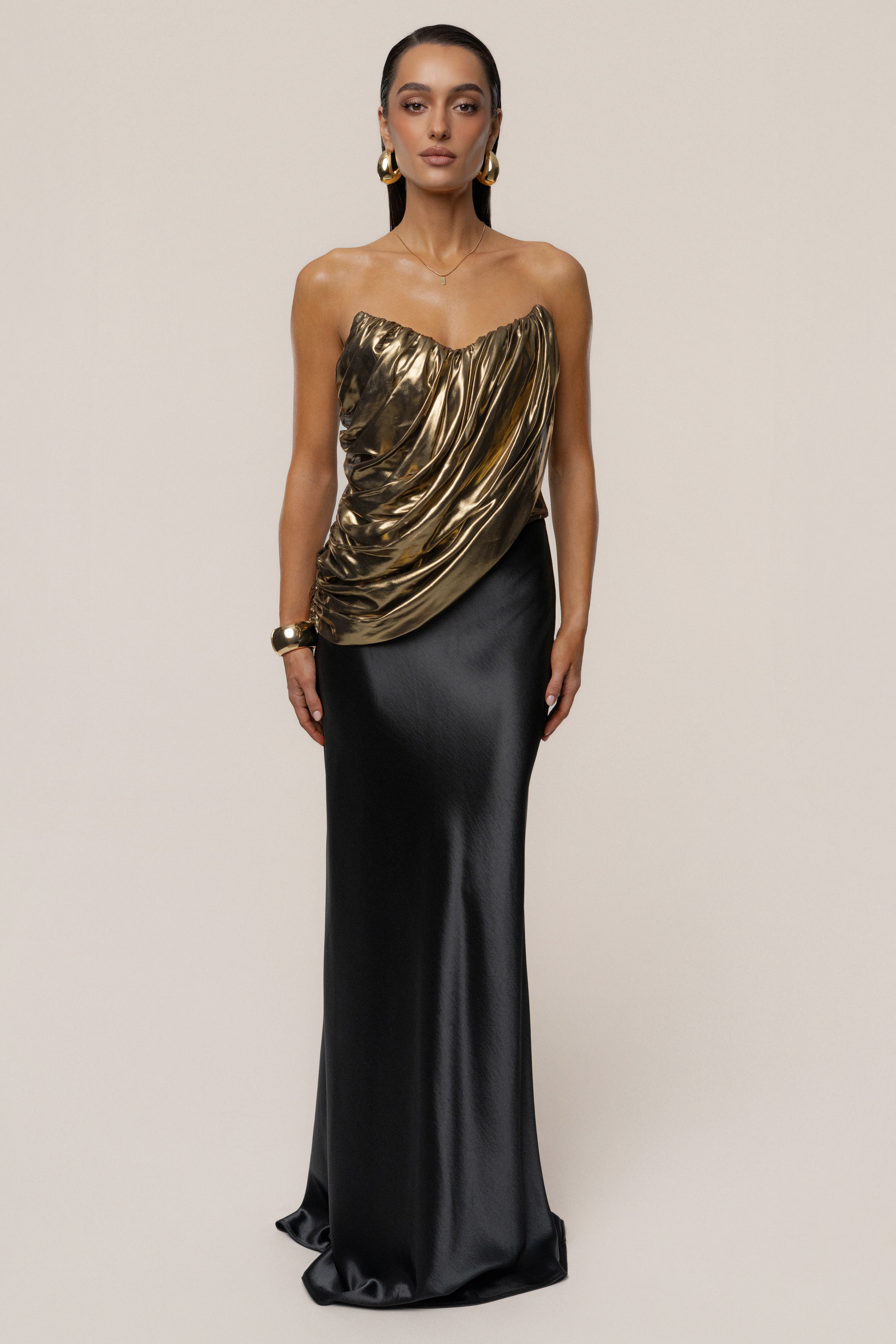 Gold Soirée Metallic Top - JLUXLABEL