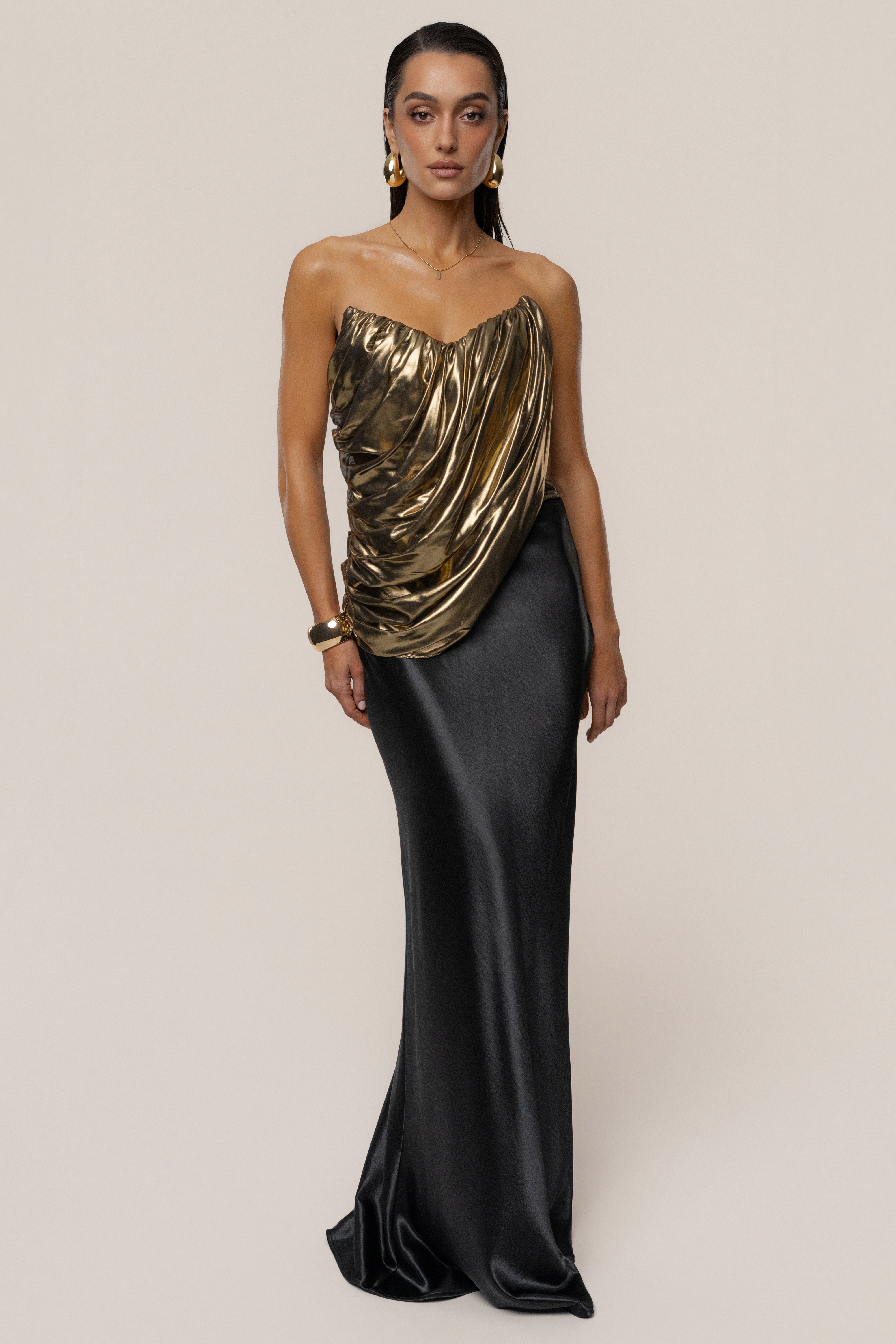 Gold Soirée Metallic Top