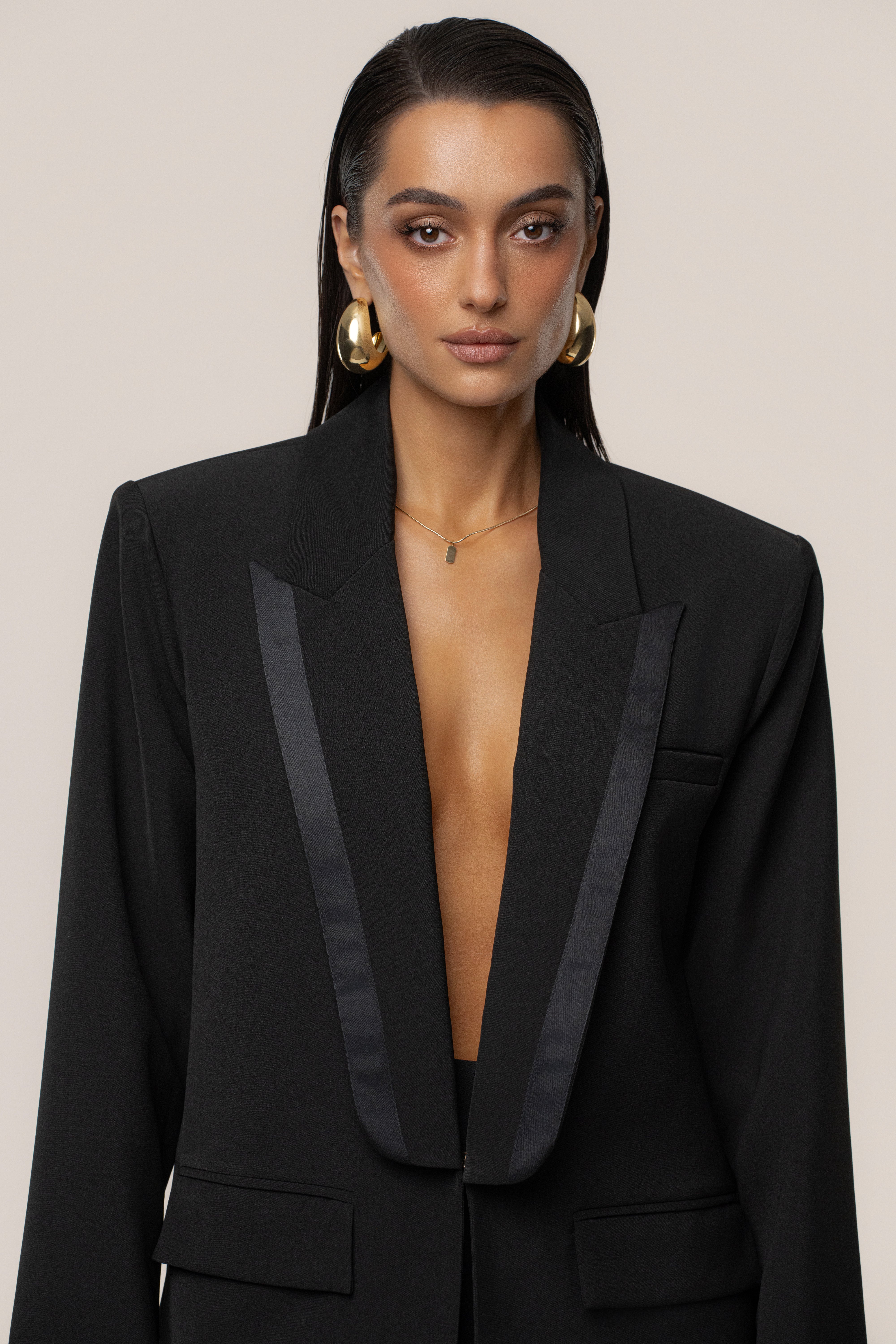 PRE-ORDER Black Suite Life Woven Blazer