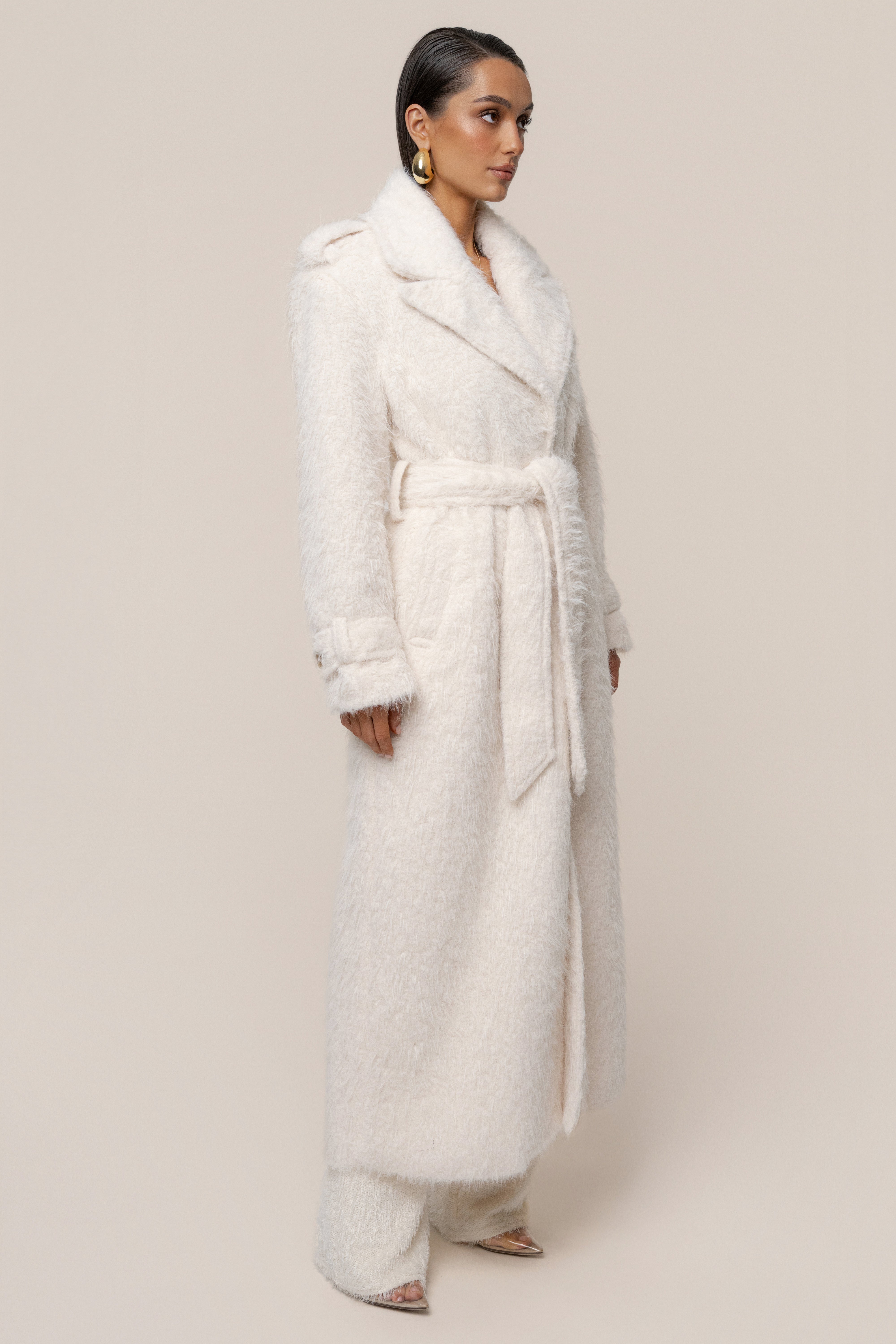 Ivory Warm Layers Oversize Coat